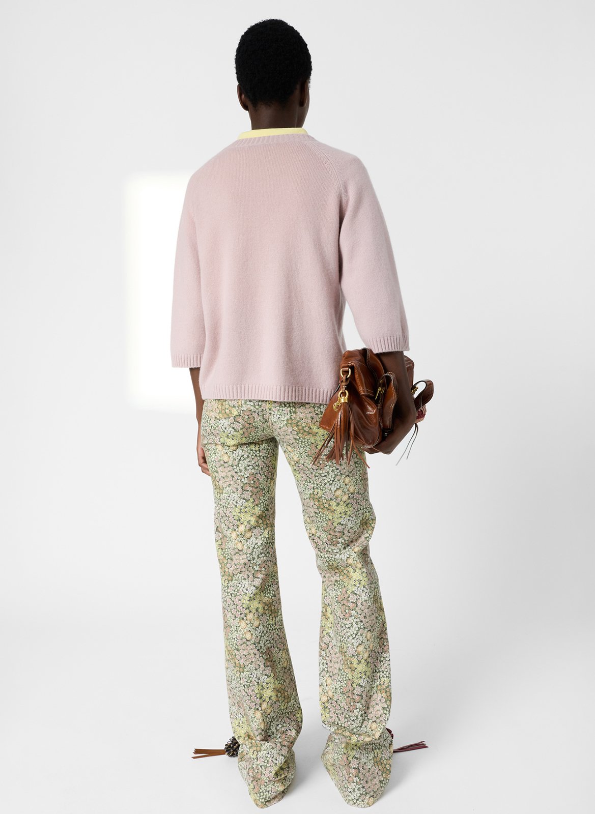 Straight cotton sweater with round neck GERARD DAREL Pink