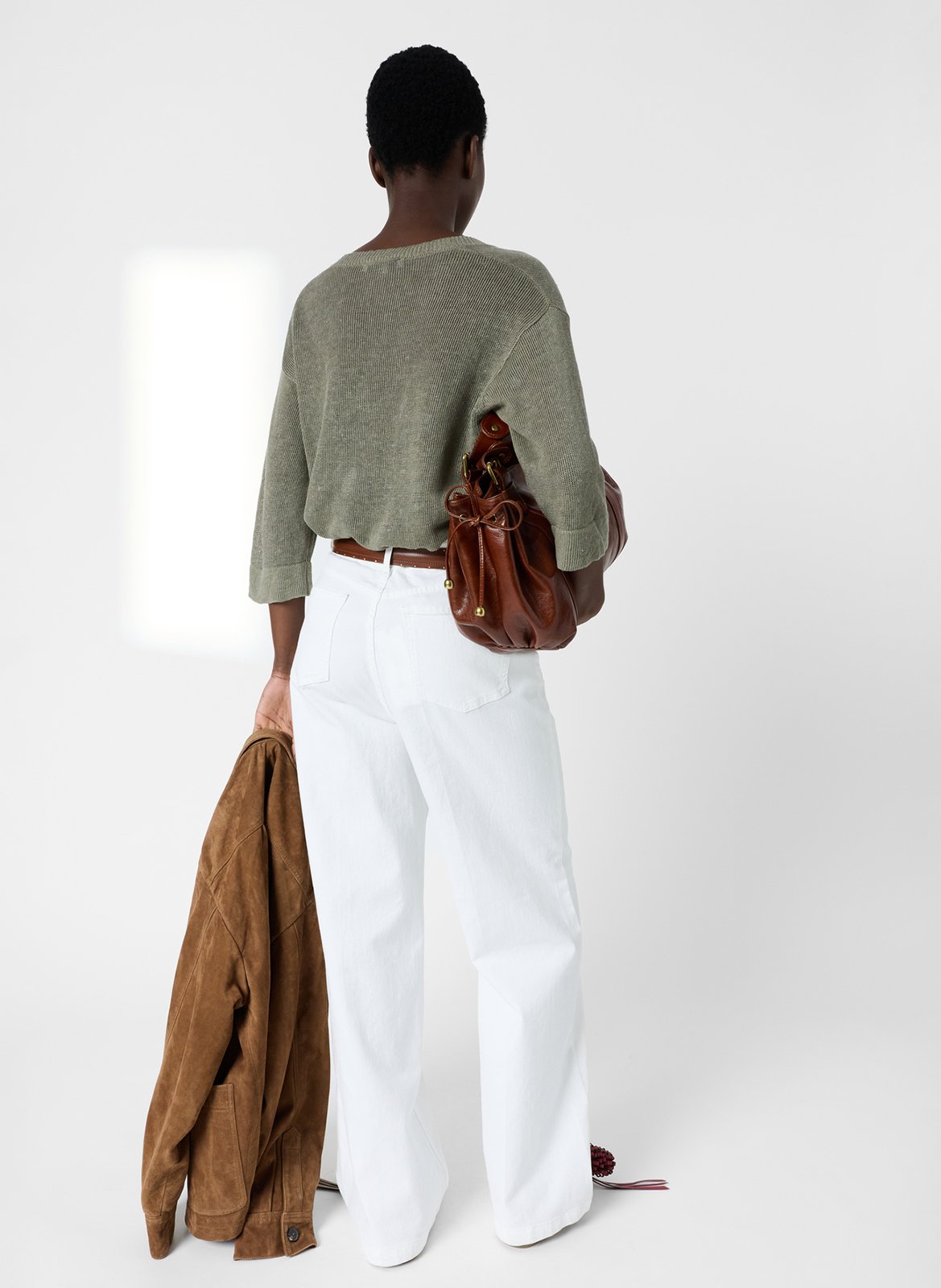 Leinenpullover mit V-Ausschnitt GERARD DAREL Khaki