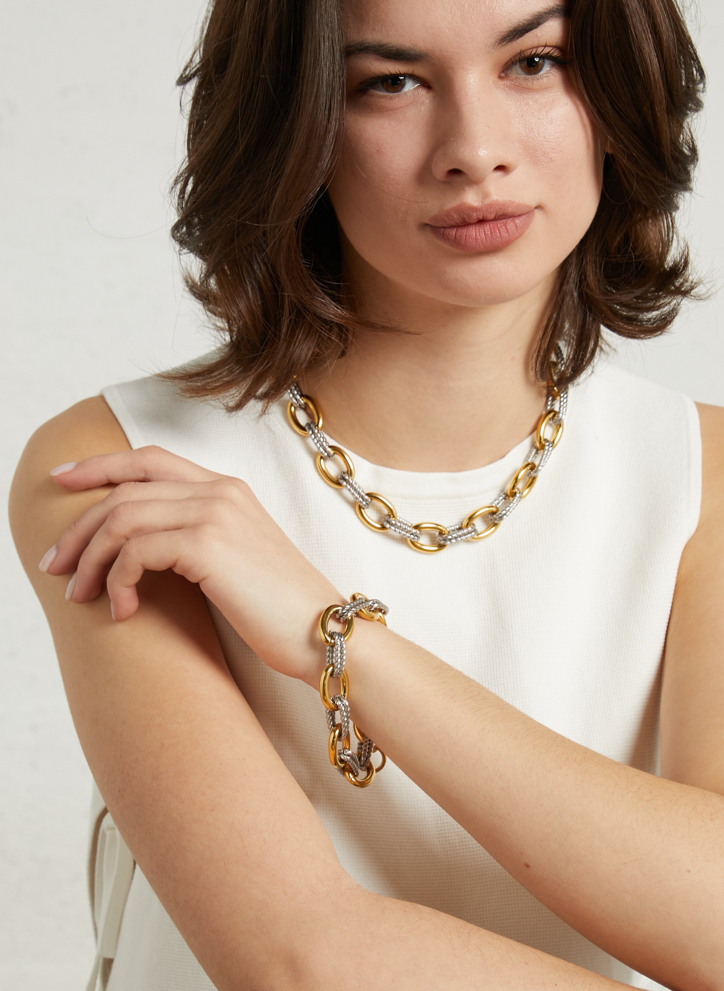 Stalen ketting AU PRINTEMPS PARIS Zilver