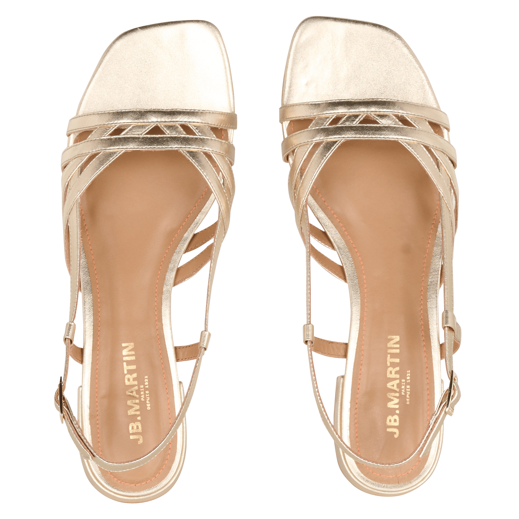 Arizona metallic leather sandals JB MARTIN Golden