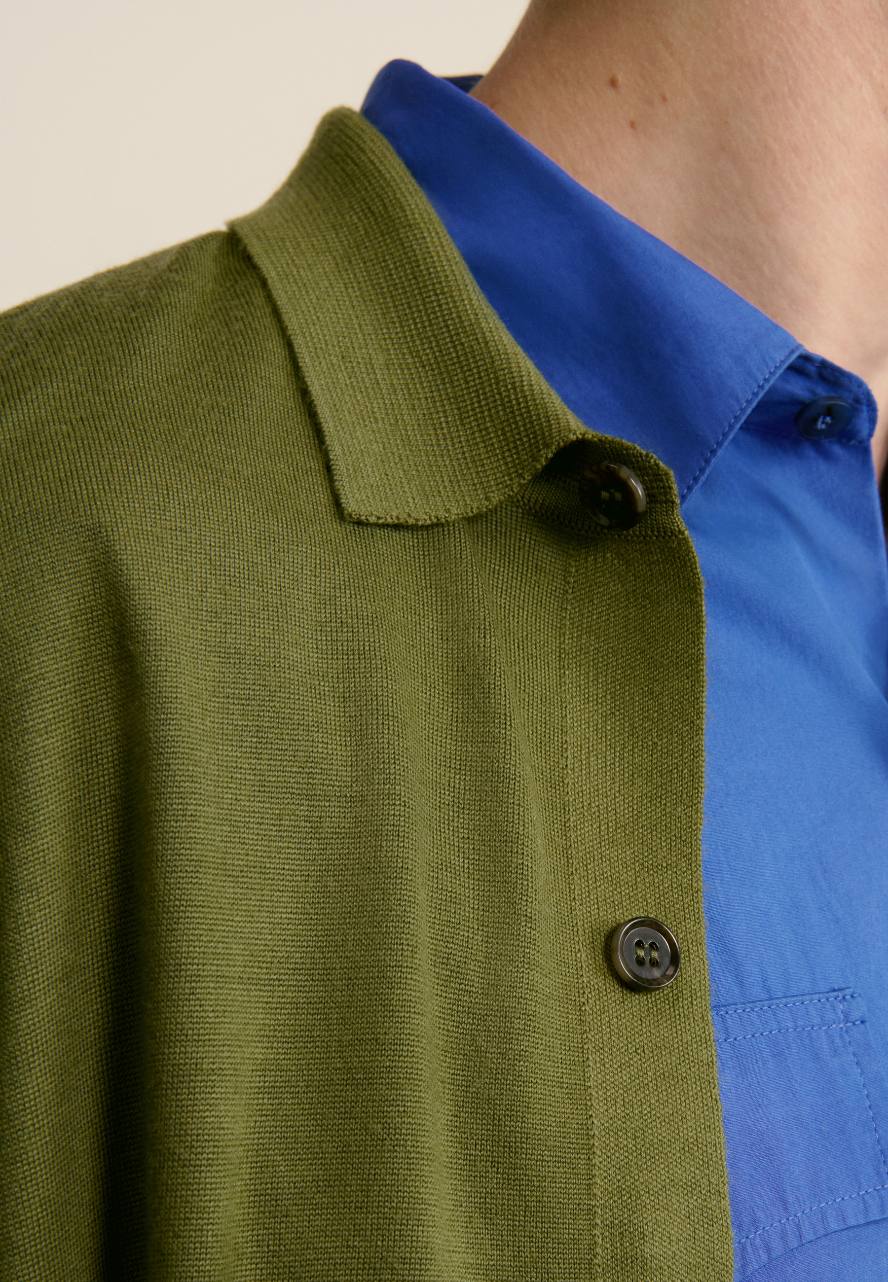 Merino wool shirt MAISON MONTAGUT Khaki