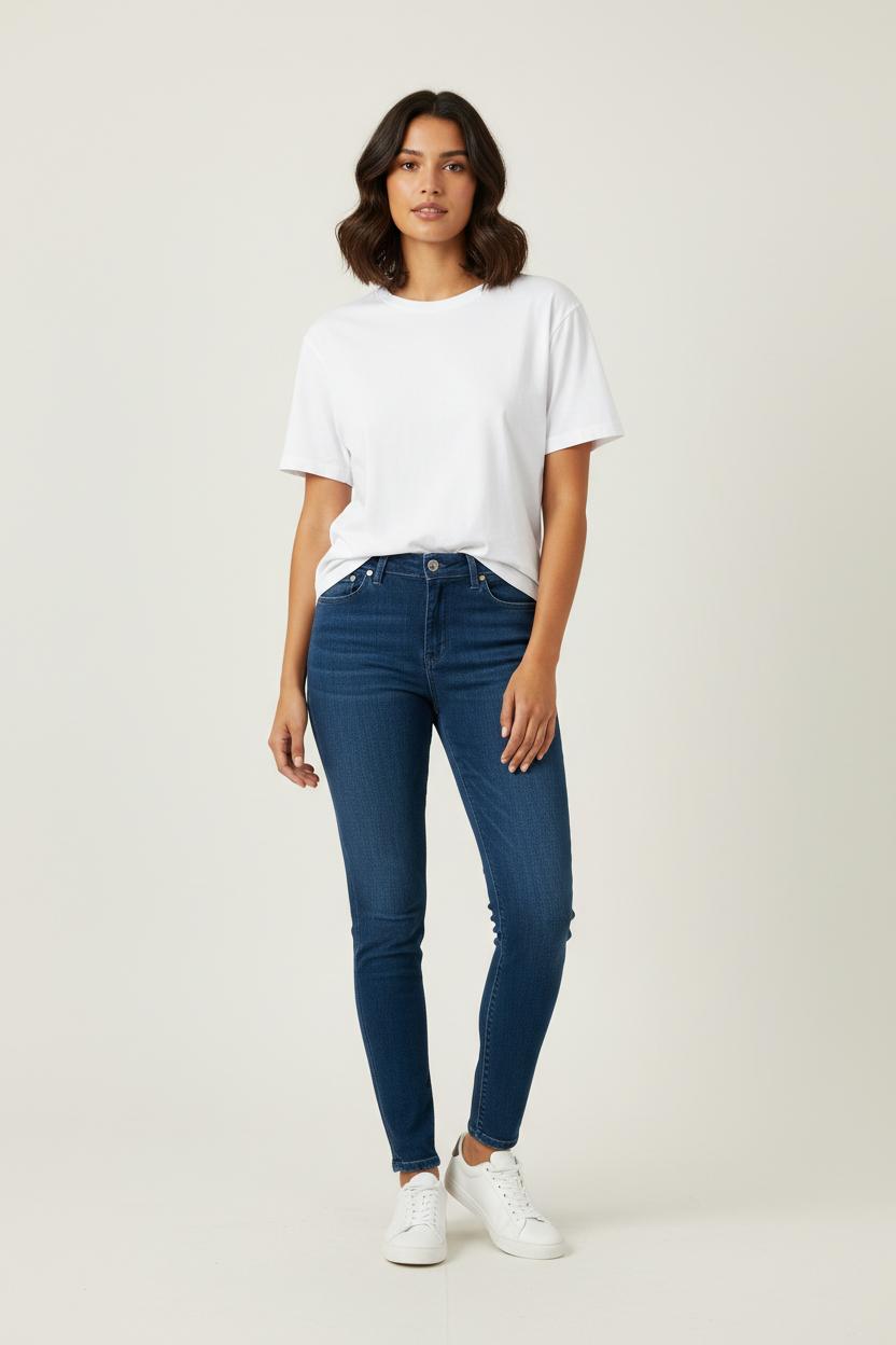 Cropped slim jeans with studs ACNE STUDIOS - Seconde Main Blue