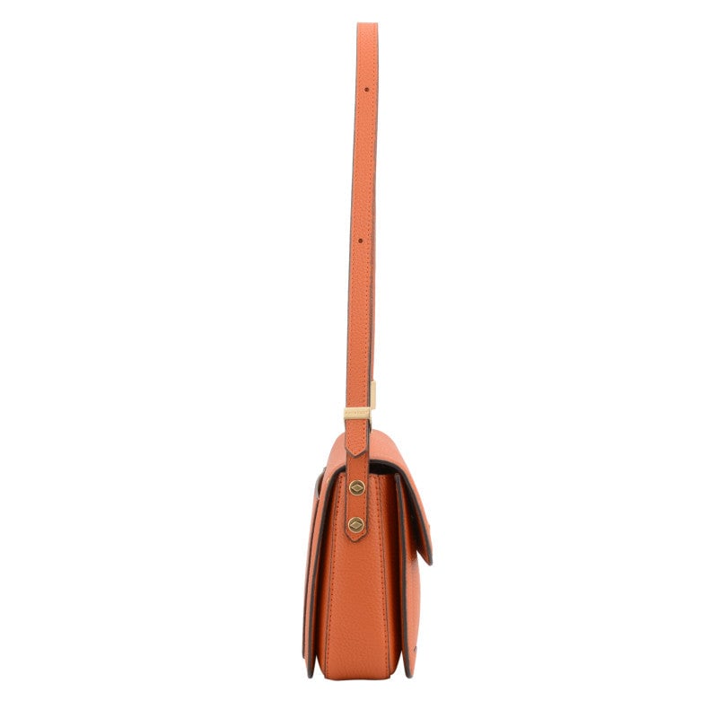 Crossbody bag in cowhide leather POURCHET Orange