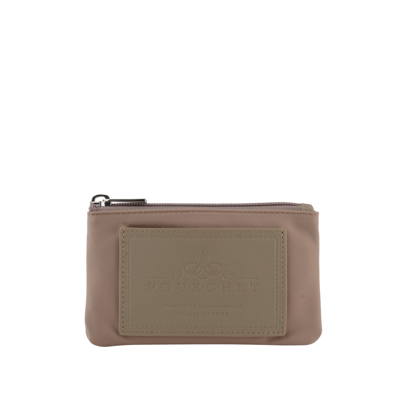 Portefeuille en toile garnie cuir POURCHET