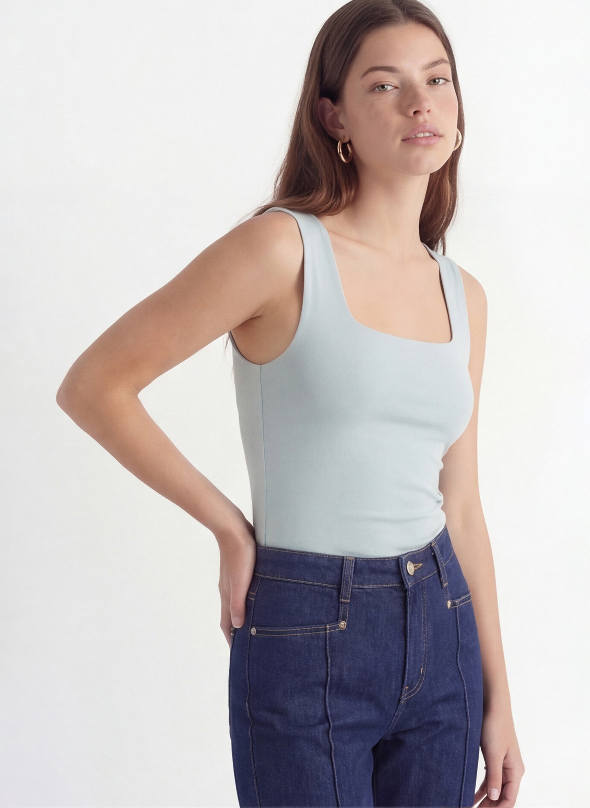 Débardeur droit en coton mélangé KOOKAI Vert