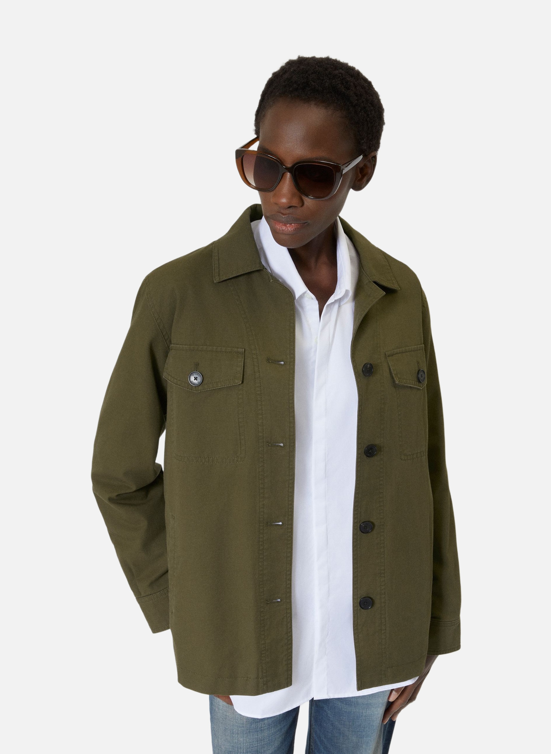 Blouson dos brodé en coton THE KOOPLES Vert