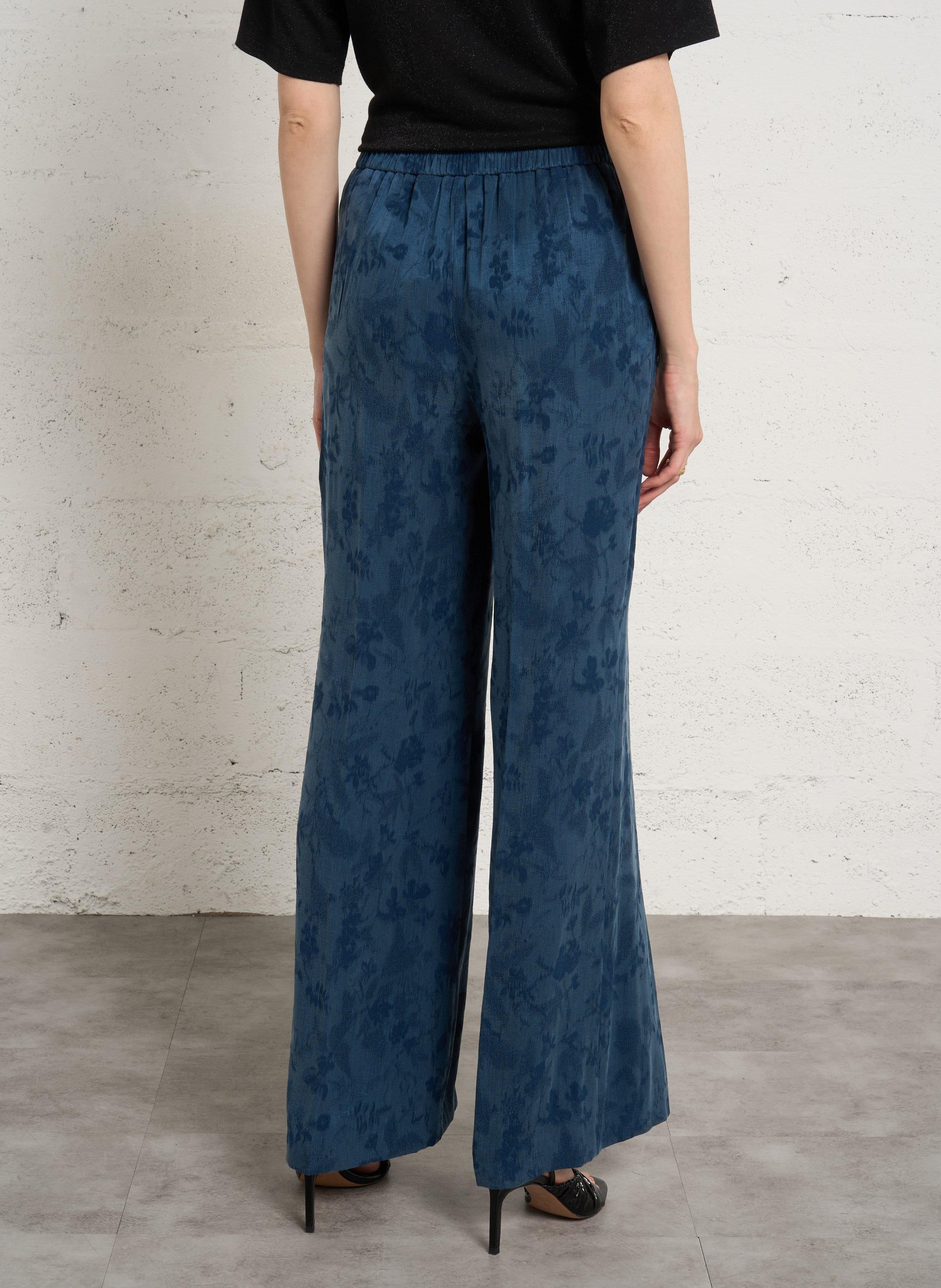 Weit geschnittene Jacquard-Hose MOMONI Blau