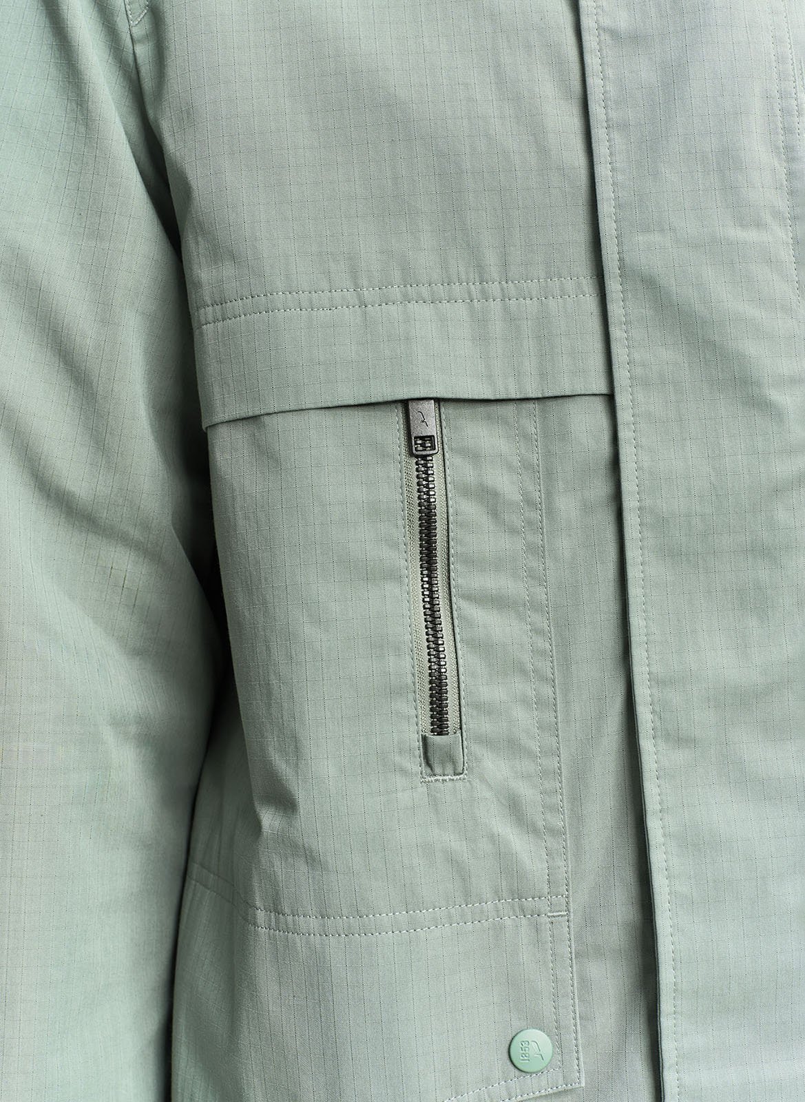 Straight high-neck solid parka AIGLE Green