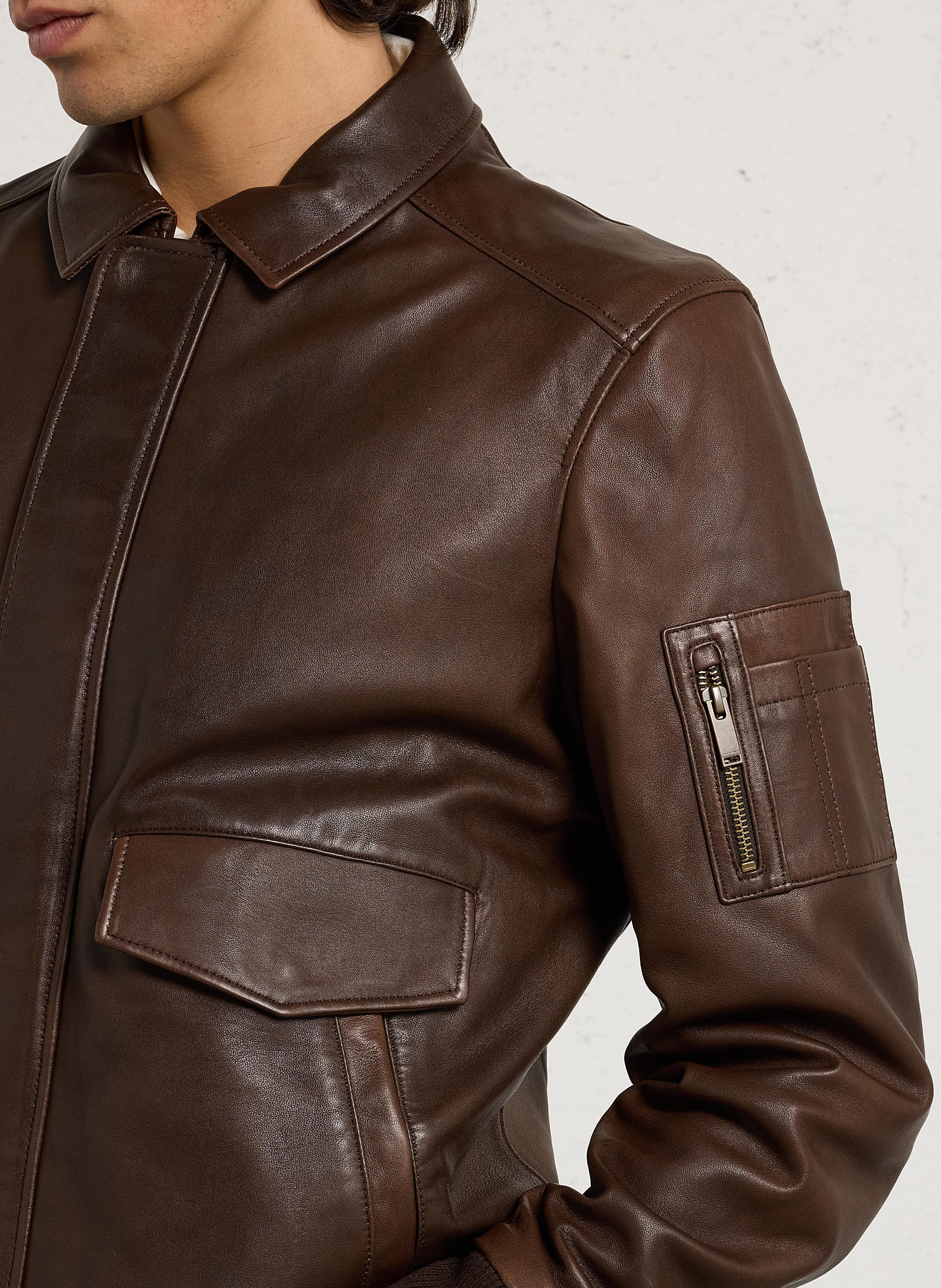 Lammlederblouson mit klassischem Kragen CHEVIGNON Braun