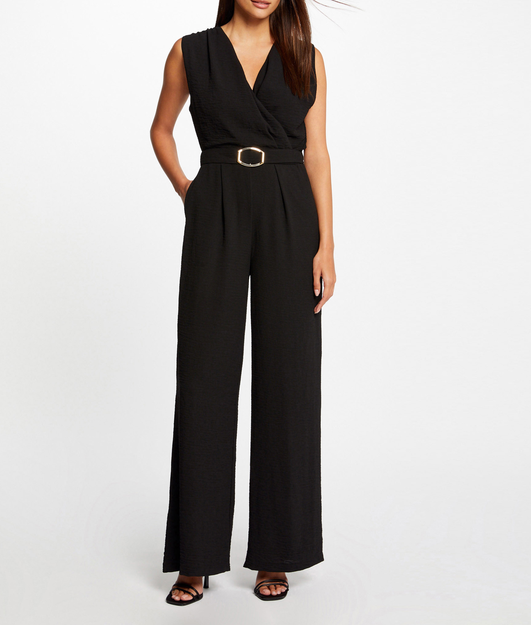 Ärmelloser gerader Jumpsuit MORGAN Schwarz