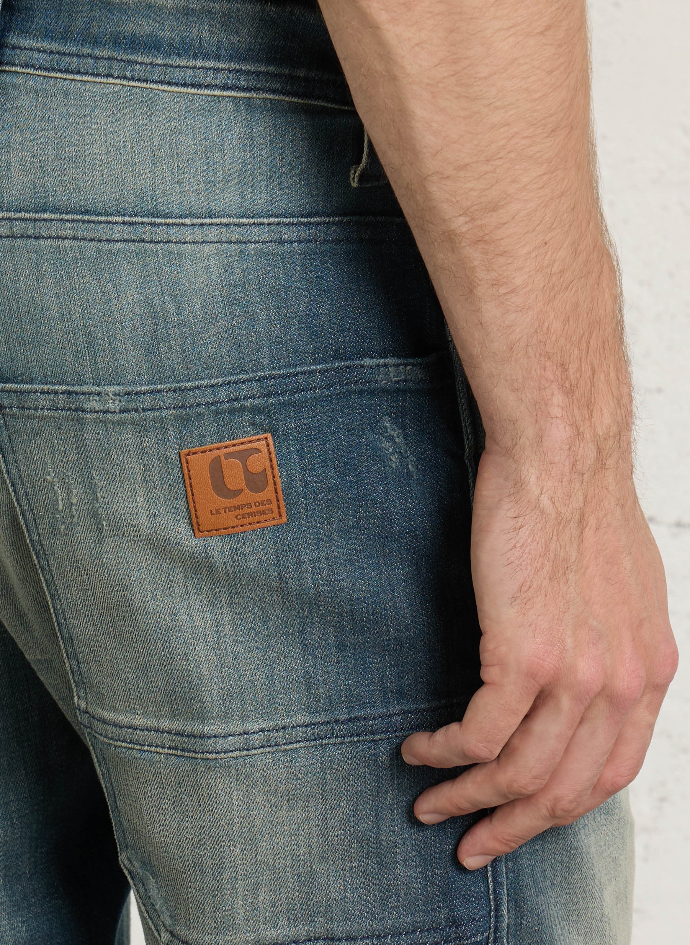 Straight leg jeans in blended cotton LE TEMPS DES CERISES Blue