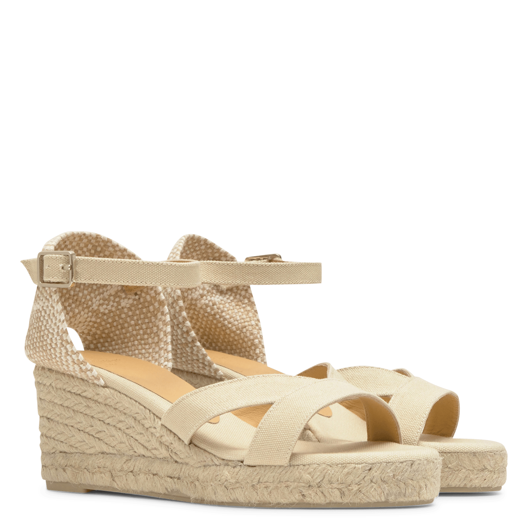 Organic cotton wedge sandals CASTANER Beige