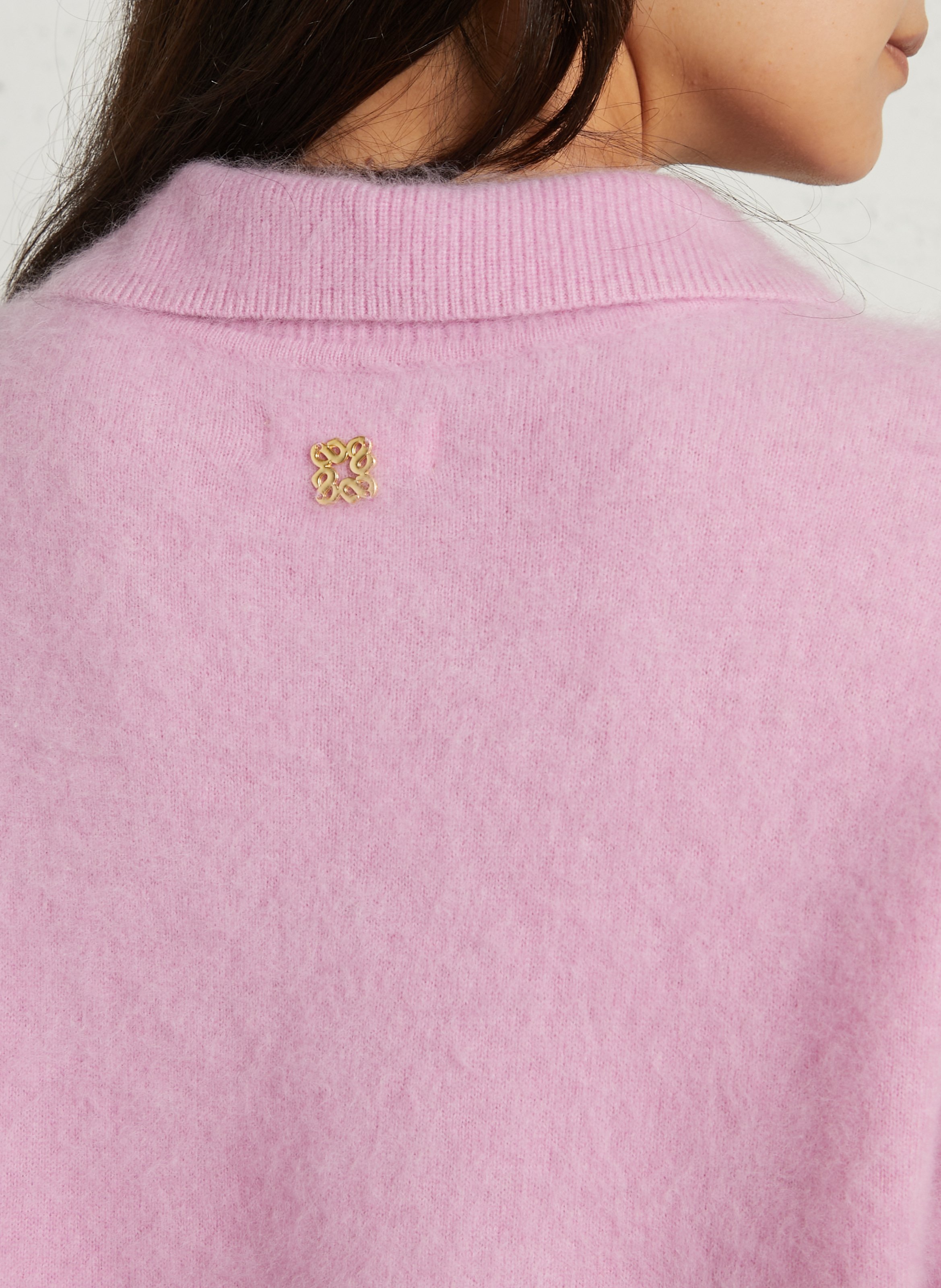 Oversized V-neck wool and cashmere sweater SUNCOO Pink