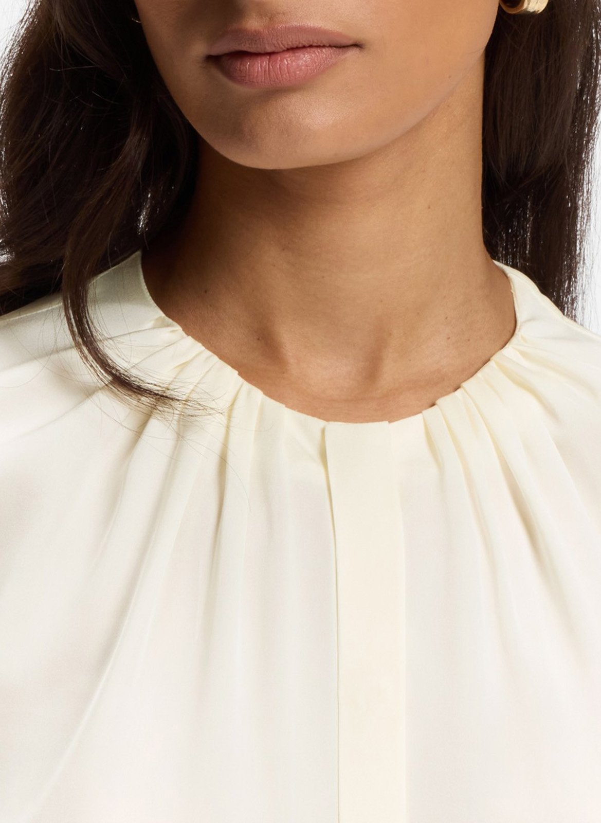 Solid silk blend blouse BOSS Beige