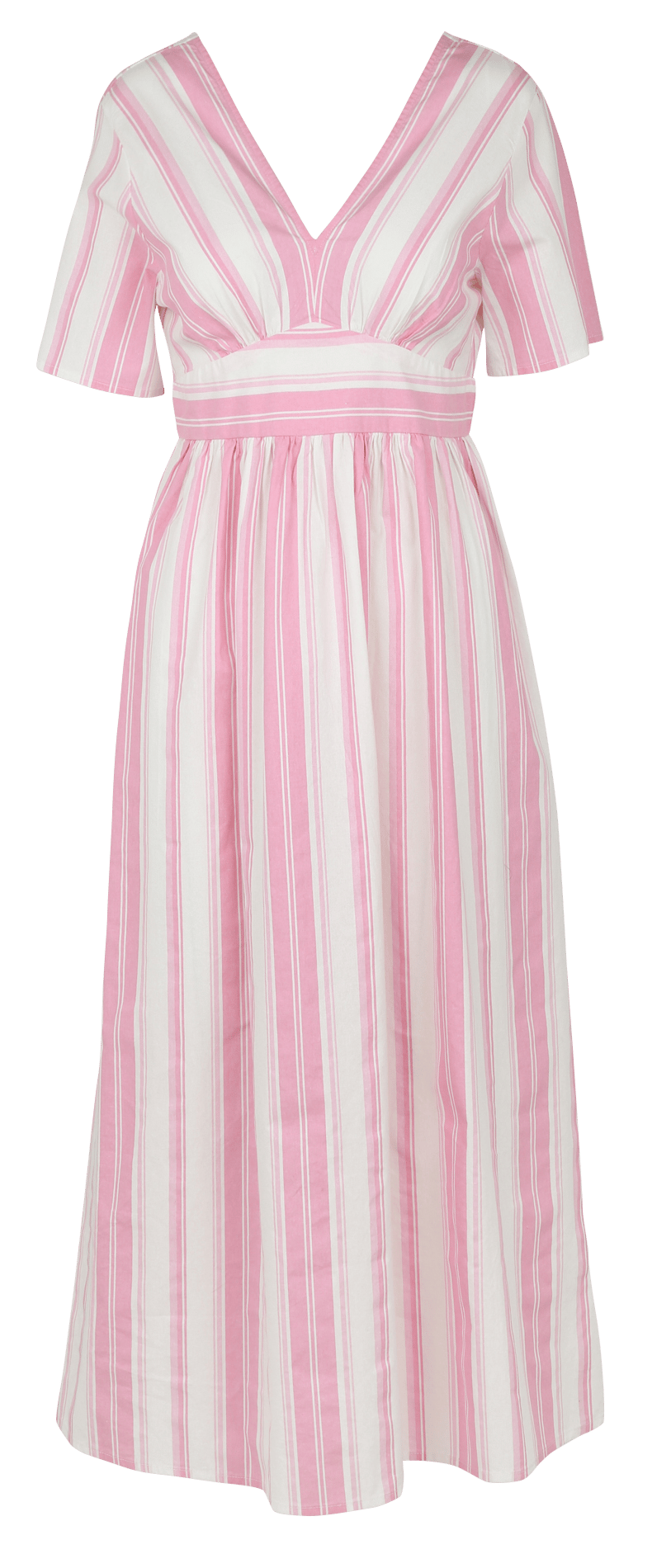 Lange gestreepte katoenen jurk MAISON 123 Roze