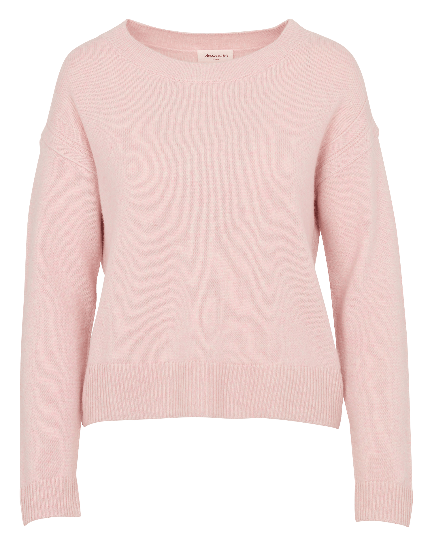 Pull droit à col rond en laine MAISON 123 Rose