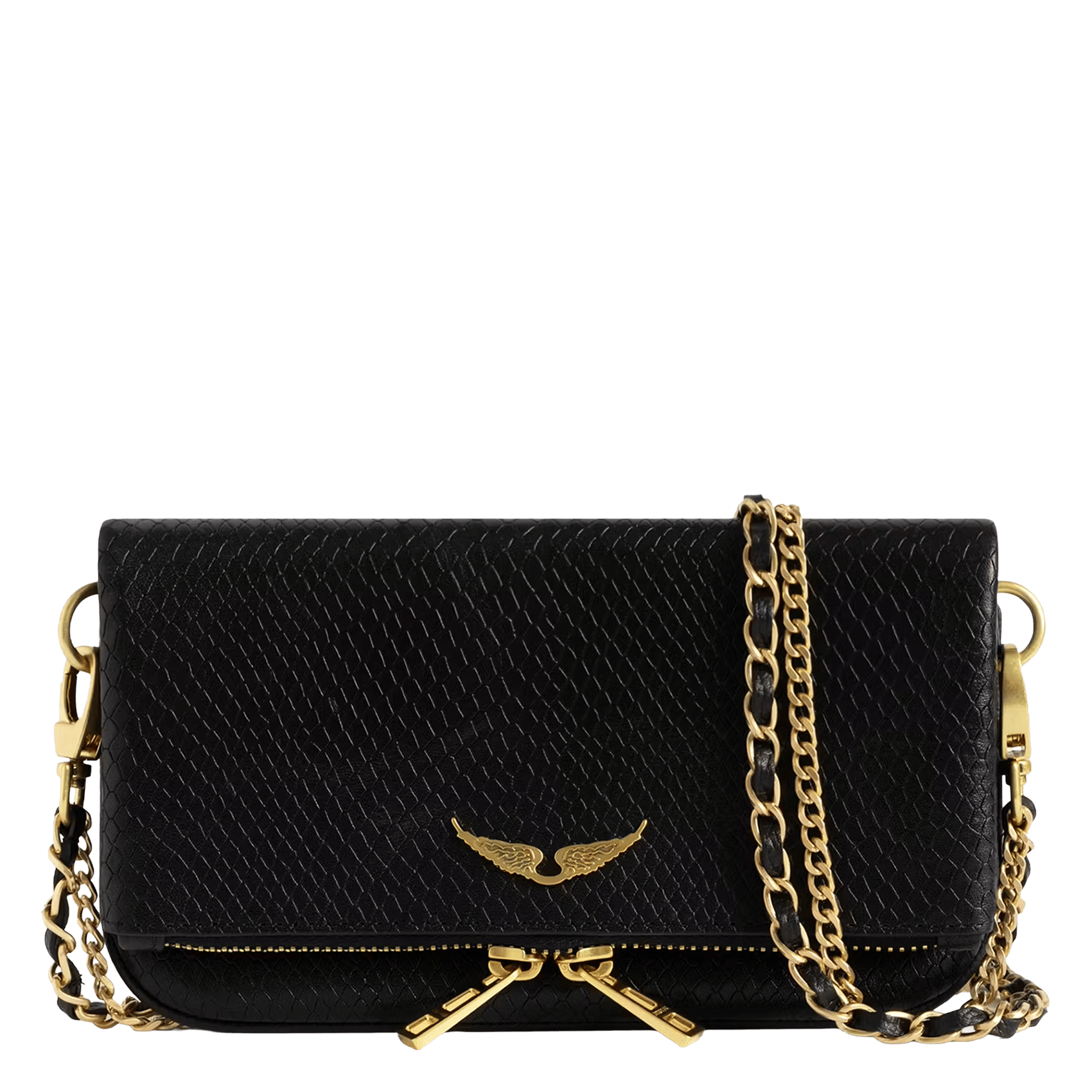 Sac bandoulière effet python en cuir ZADIG&VOLTAIRE Noir