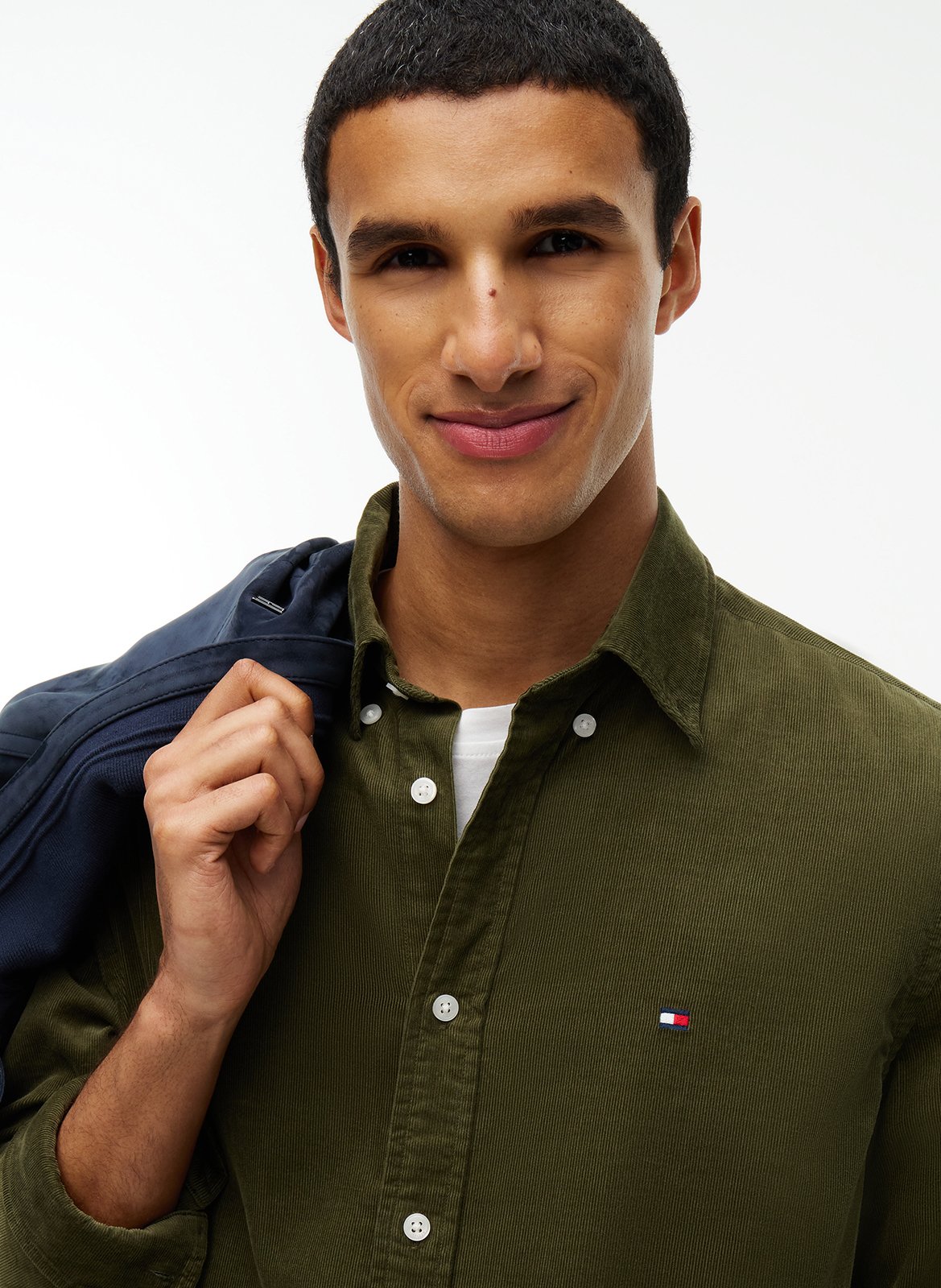 Chemise col classique en velours côtelé TOMMY HILFIGER Vert