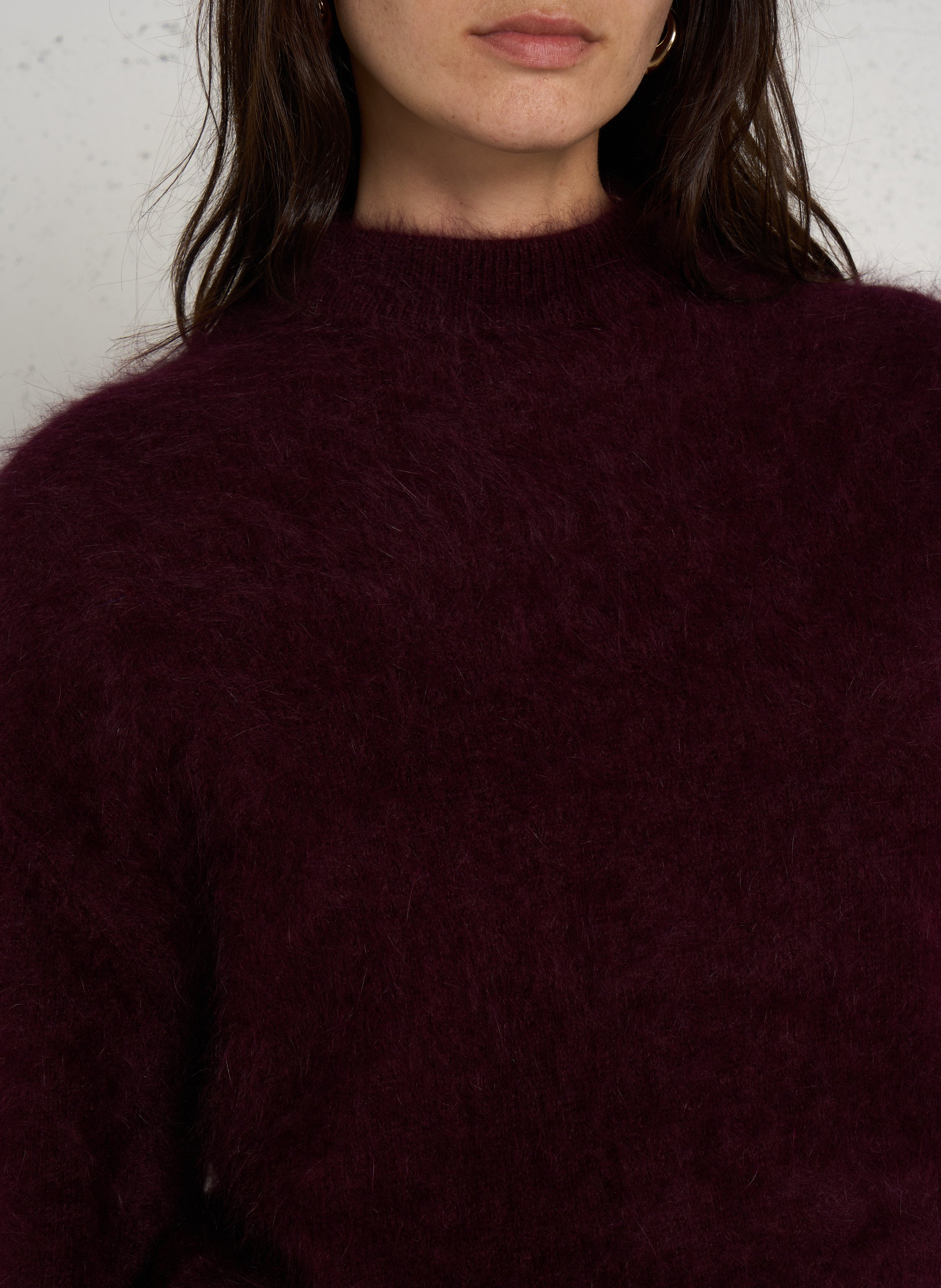 Gerade geschnittener Pullover aus gemischtem Angorawolle BELLEROSE Rot
