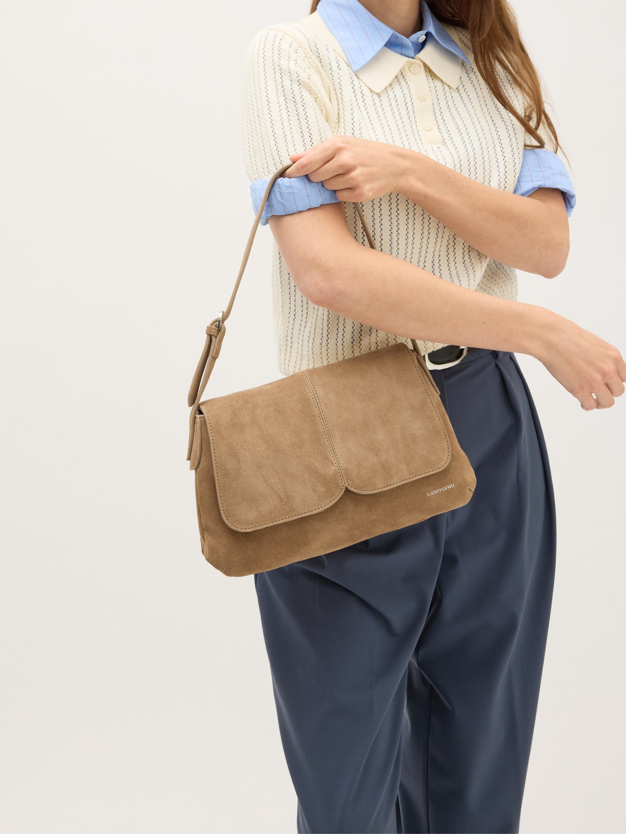 Crossbody bag with flap | Beige VANESSA WU Women