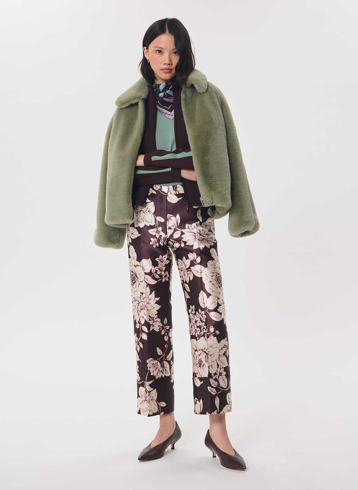 Pantalon droit imprimé TARA JARMON Violet