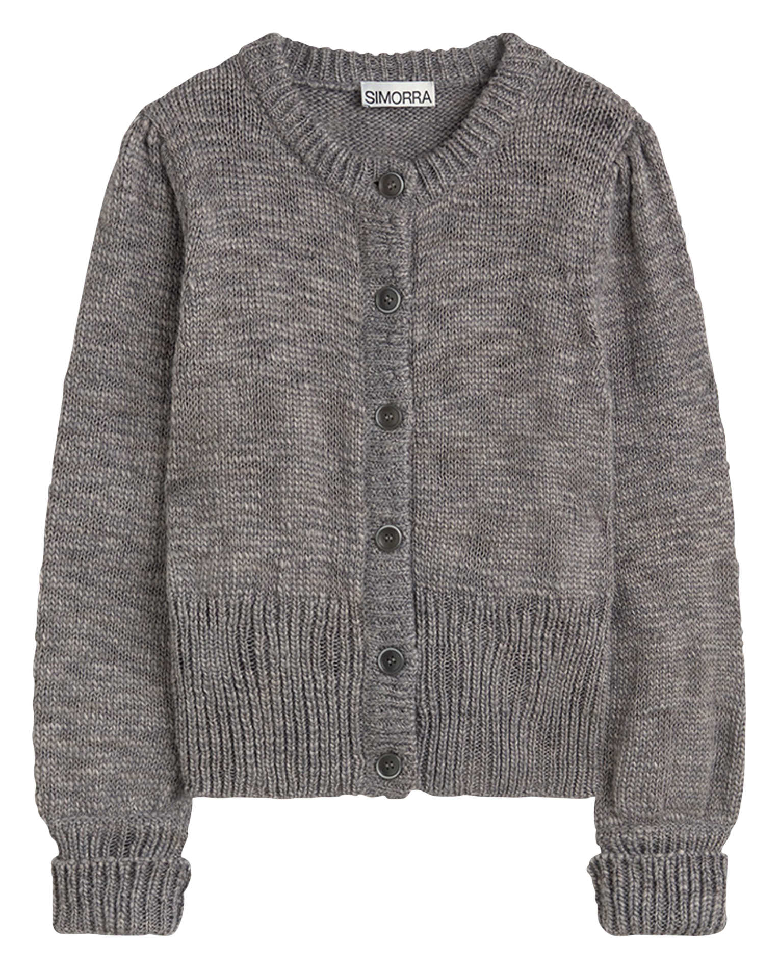 Cardigan court en maille uni SIMORRA Gris