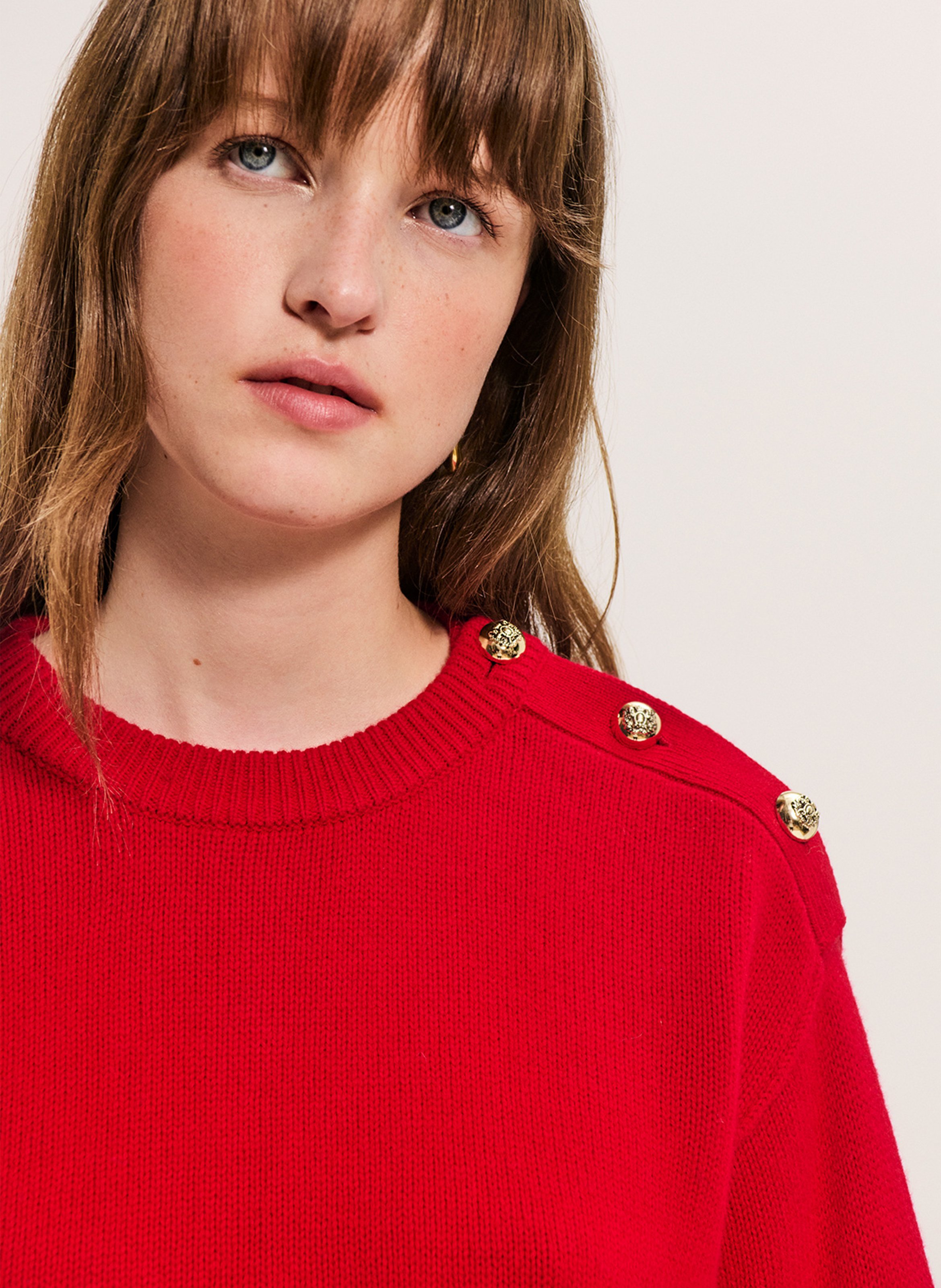 Round-neck wool sweater PABLO Red