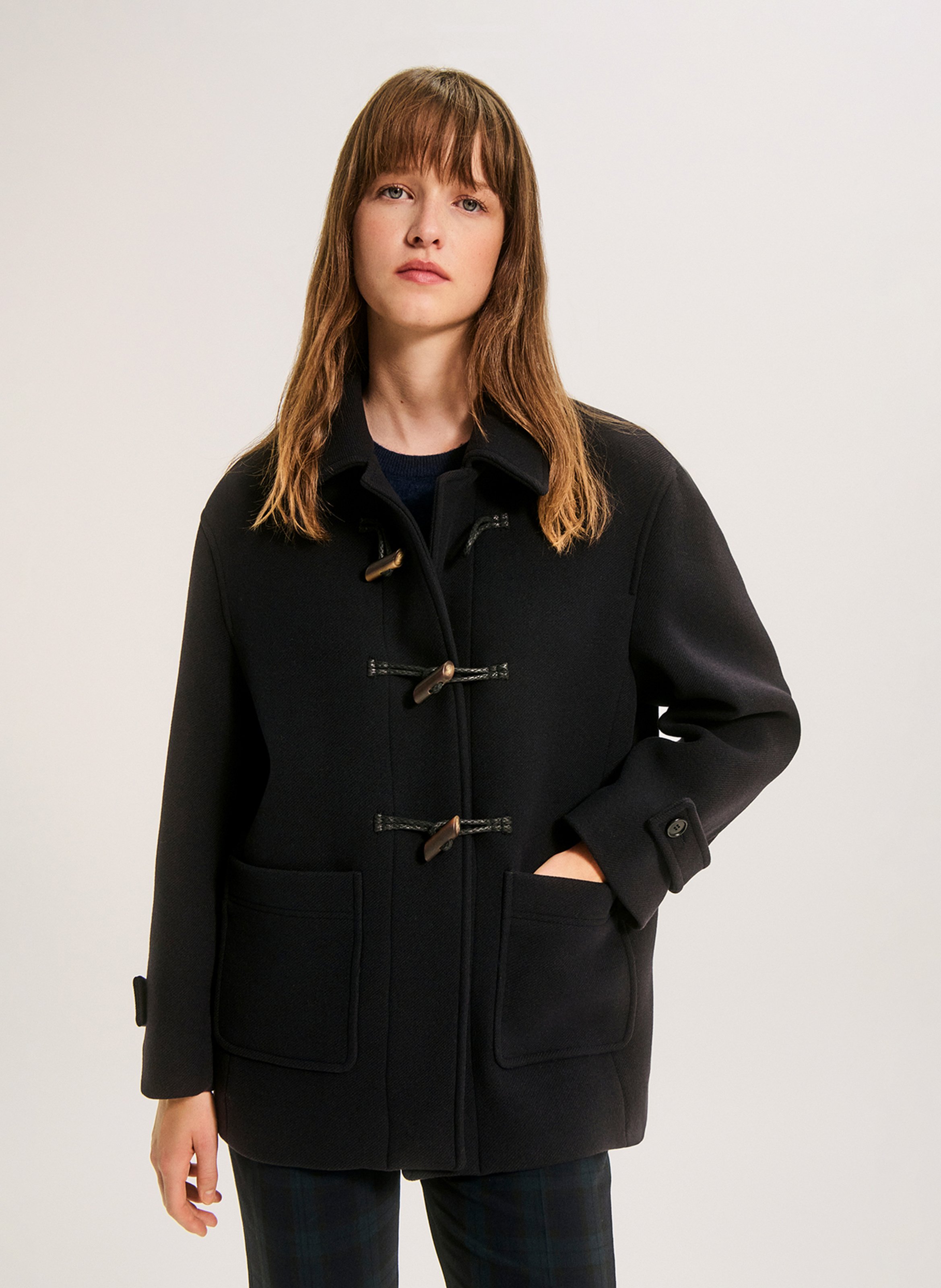 Manteau col classique en laine mélangée PABLO Bleu