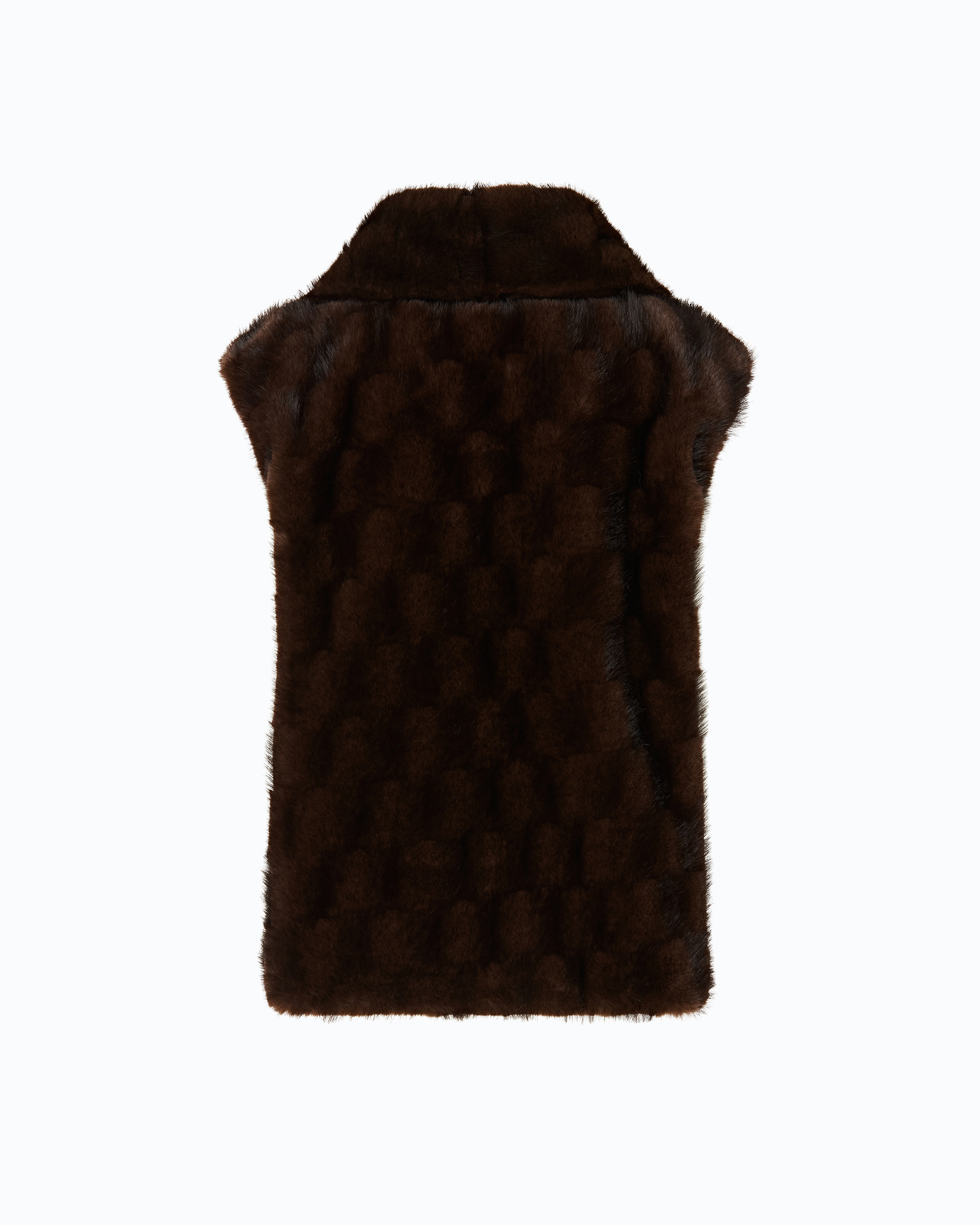 Gilet zippé en fourrure synthétique PINKO Marron
