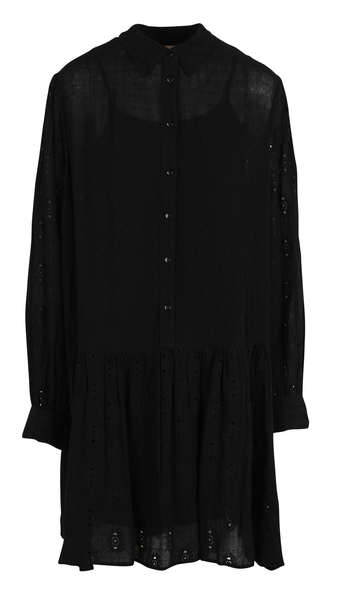 Robe courte à empiècements ajourés VILA Noir