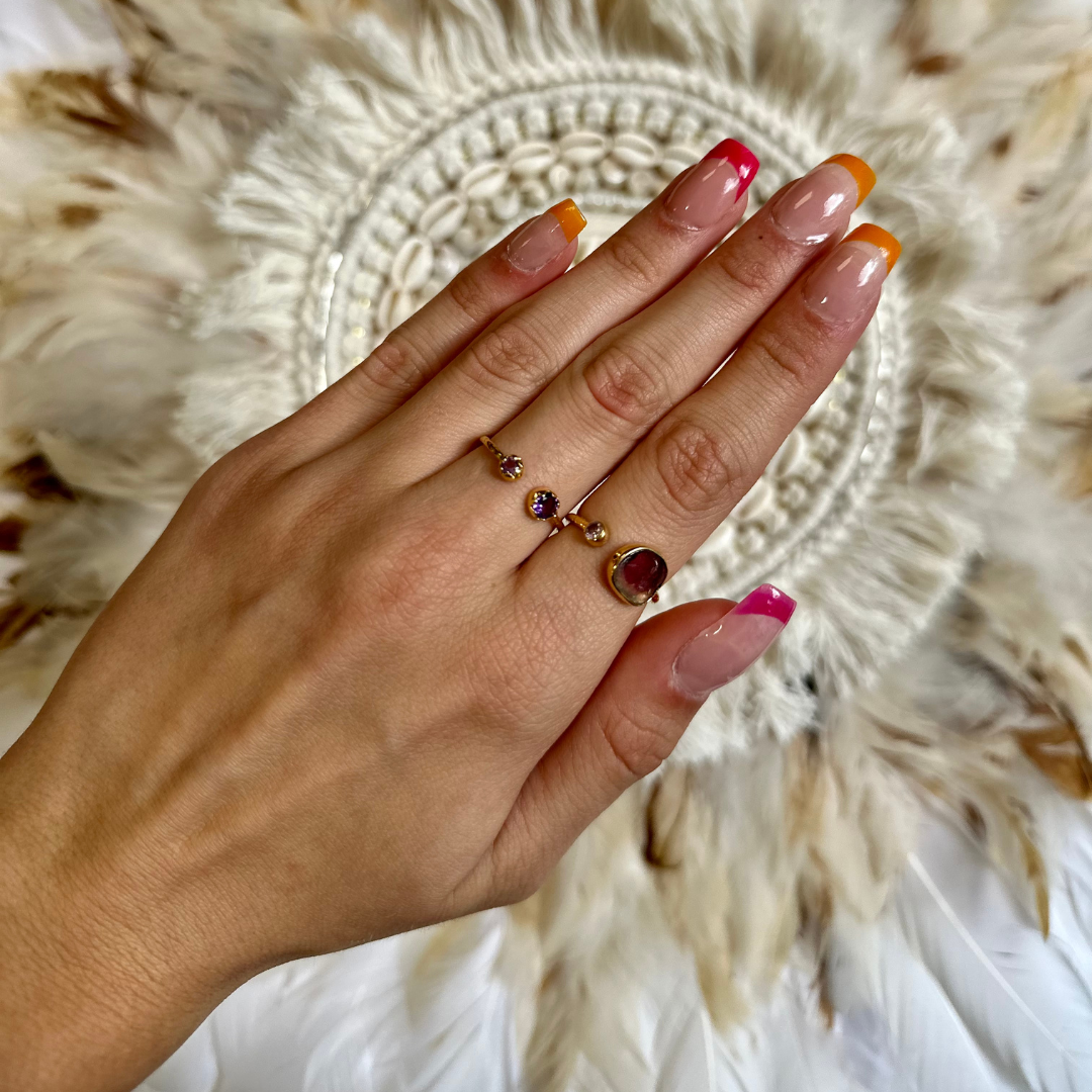 Watermelon tourmaline ring GINANDGER Blue