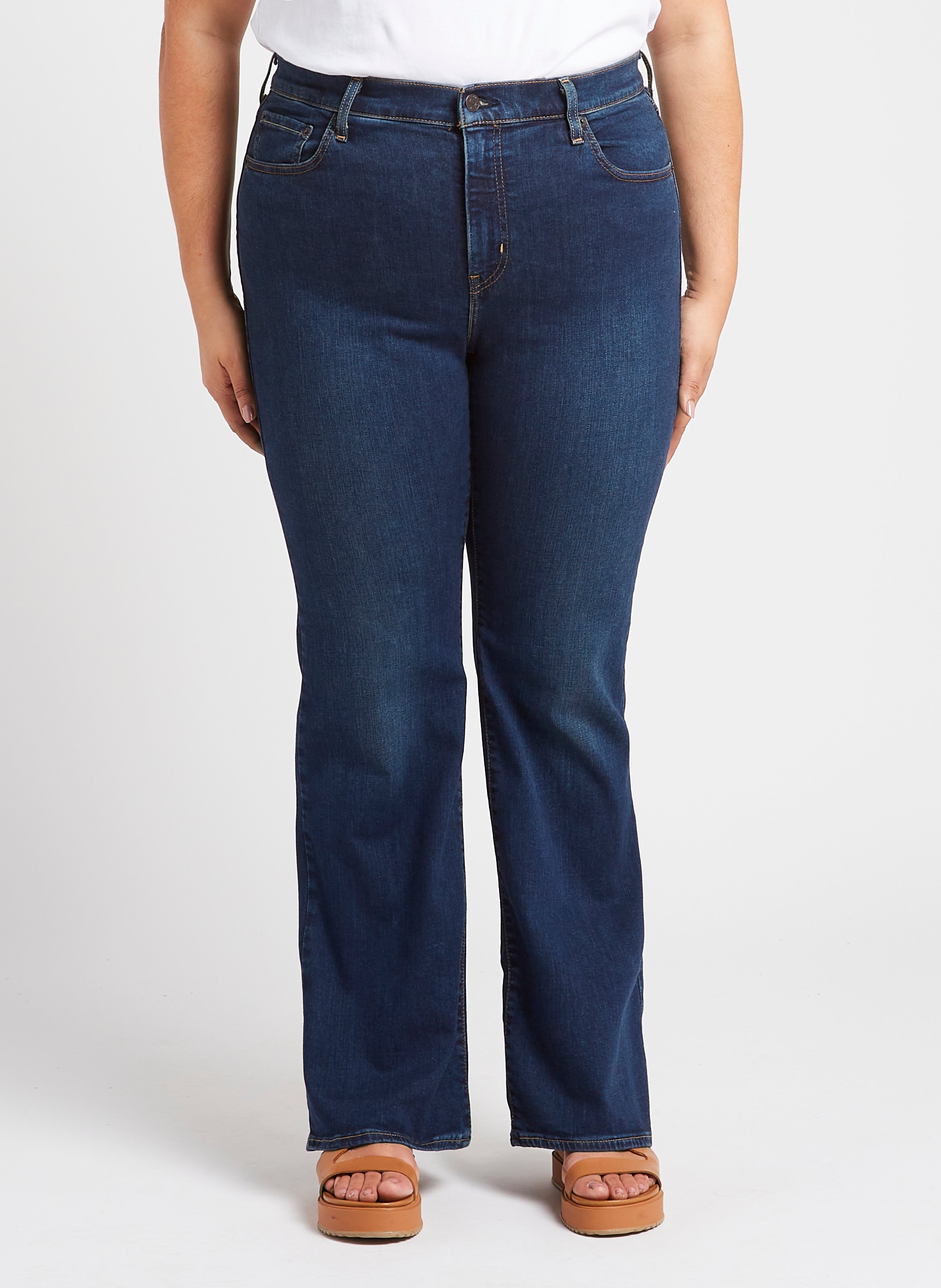 Jean flare délavé en coton mélangé  LEVI'S Bleu