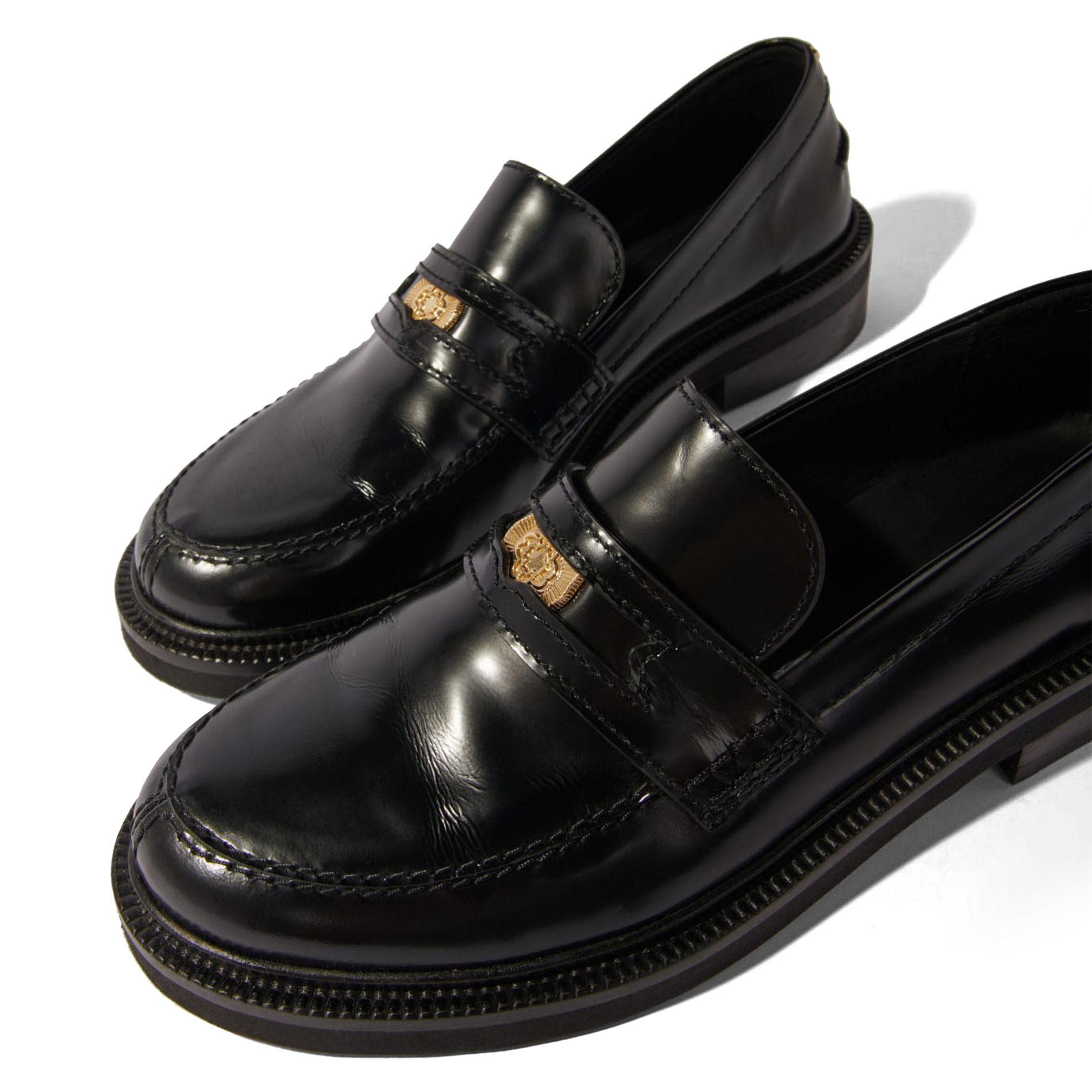 Mocassin vernis en cuir MAJE Noir