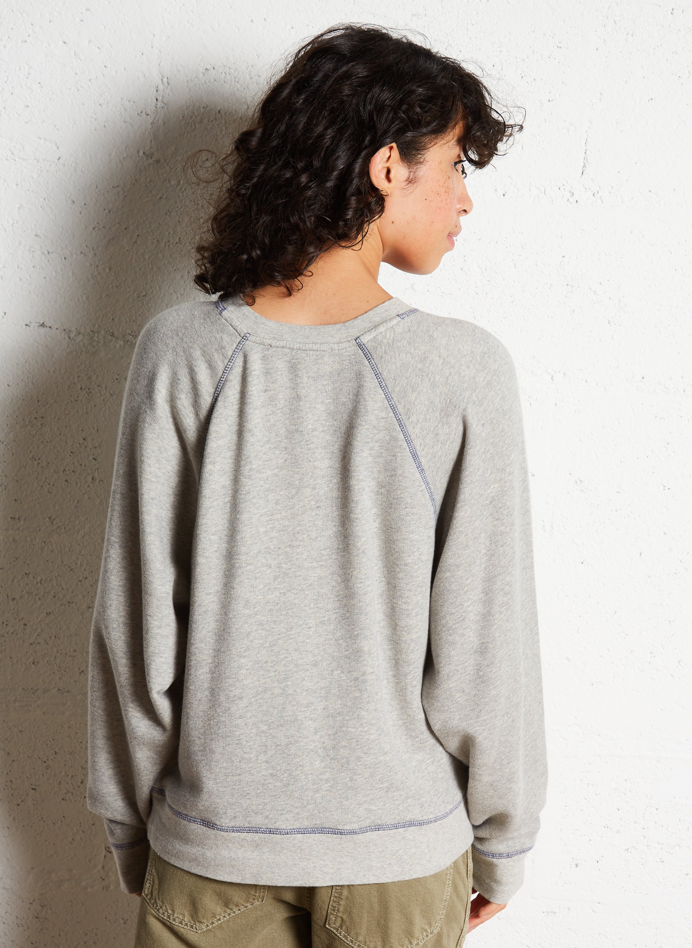 Sweat oversize col rond en coton mélangé BA&SH Noir