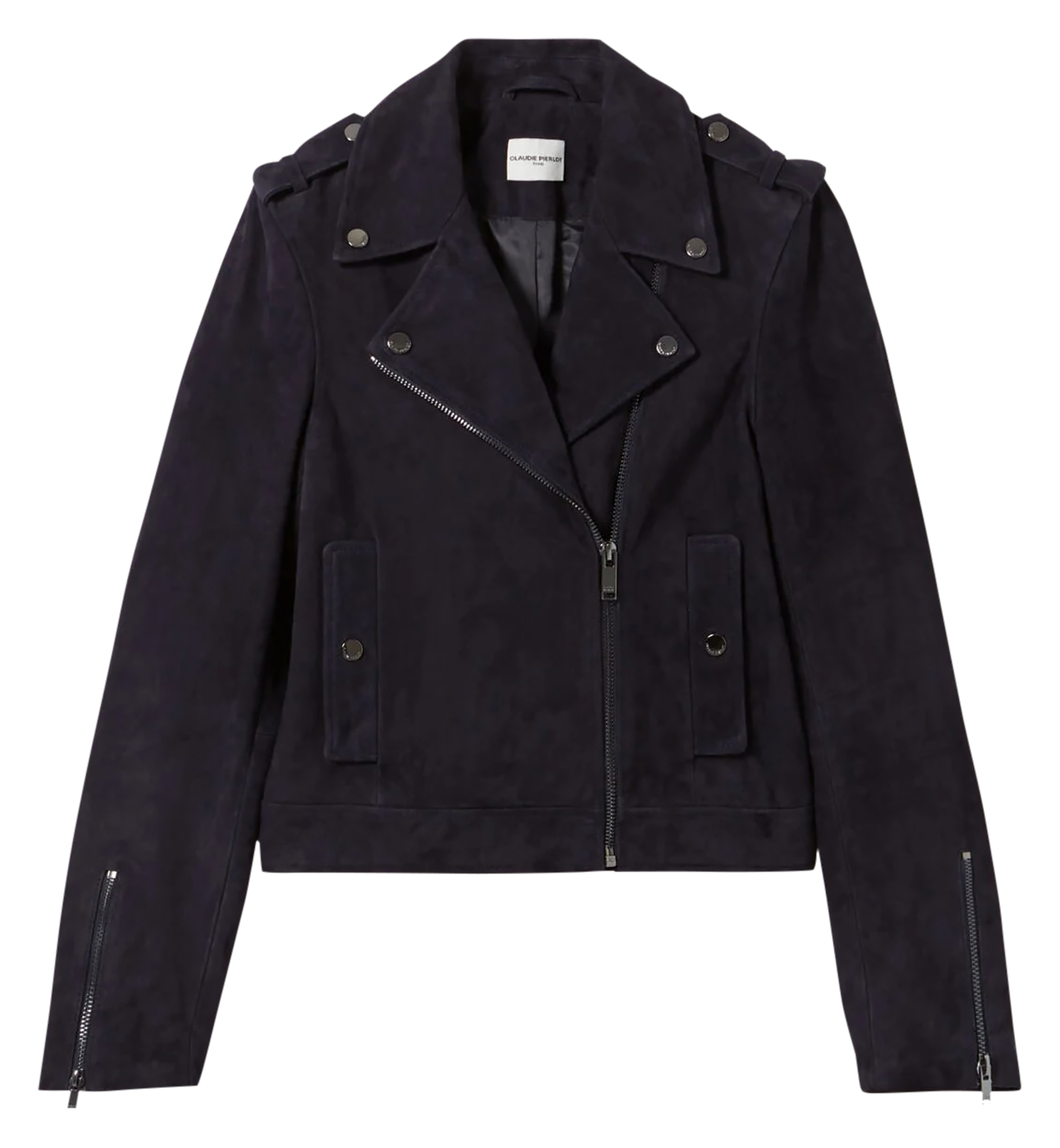 Kurze Velourslederjacke CLAUDIE PIERLOT Blau