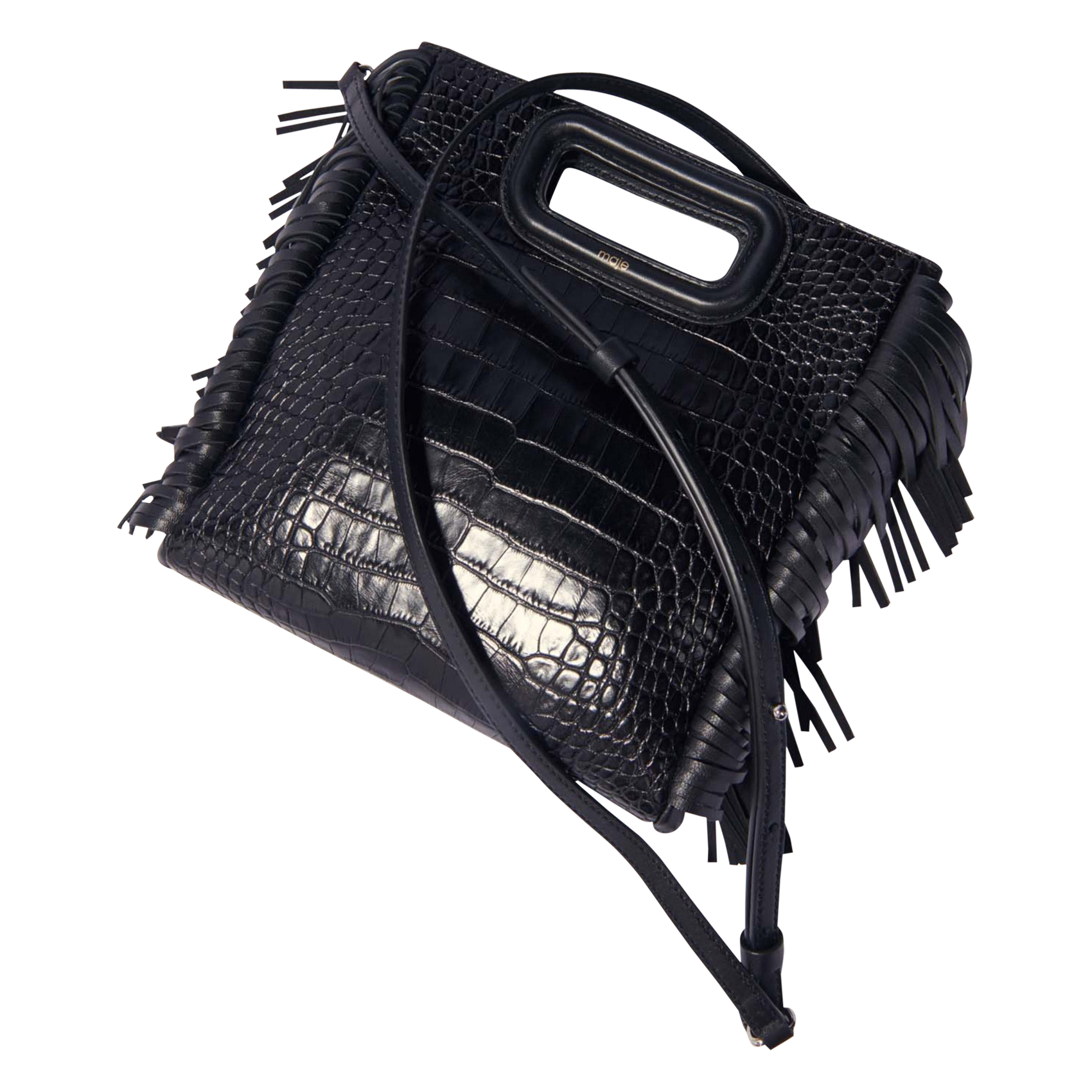 Leren crossbodytas  MAJE Zwart