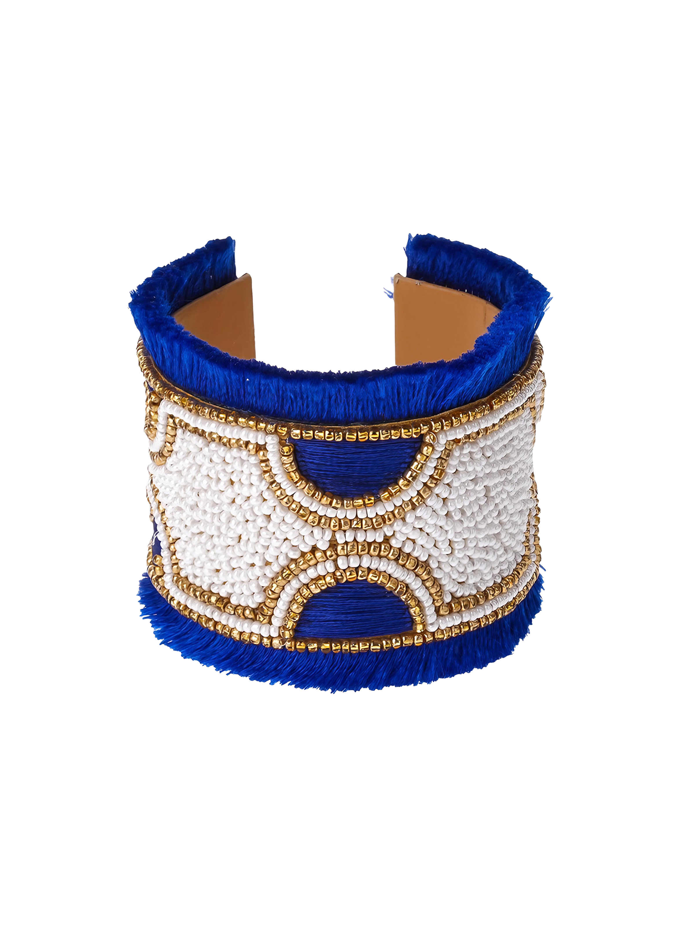 Adjustable beaded cuff HIPANEMA Blue