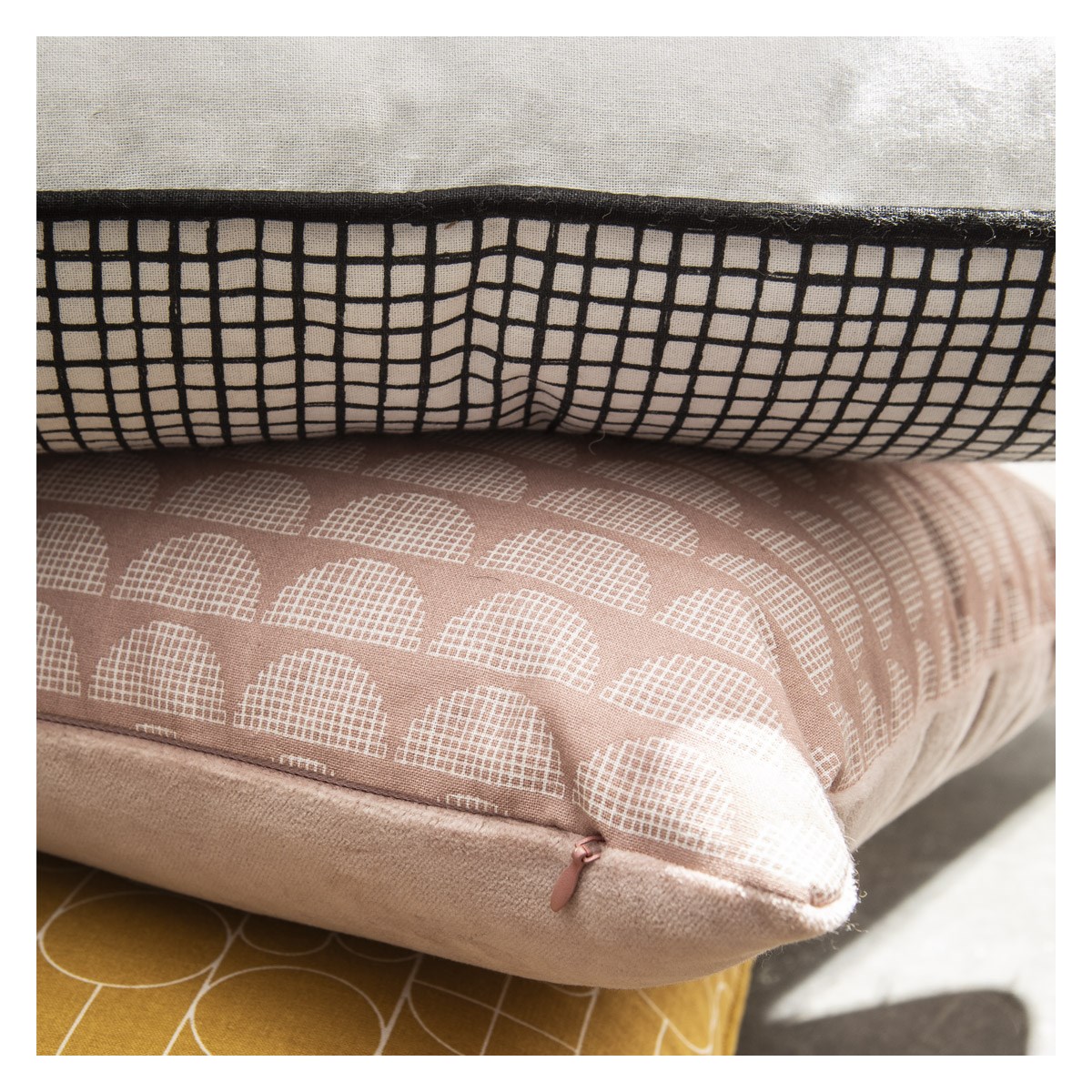 Printed cotton decorative cushion TODAY LINGE DE MAISON Pink