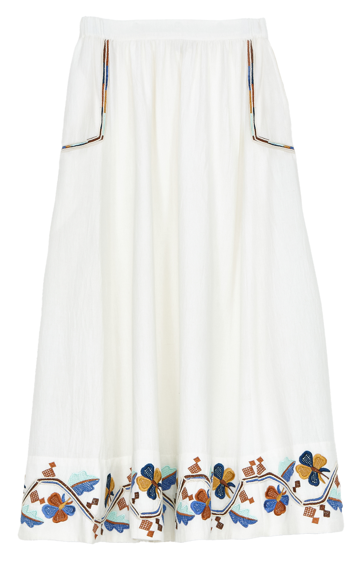 Langer Baumwollrock Mehrfarbig