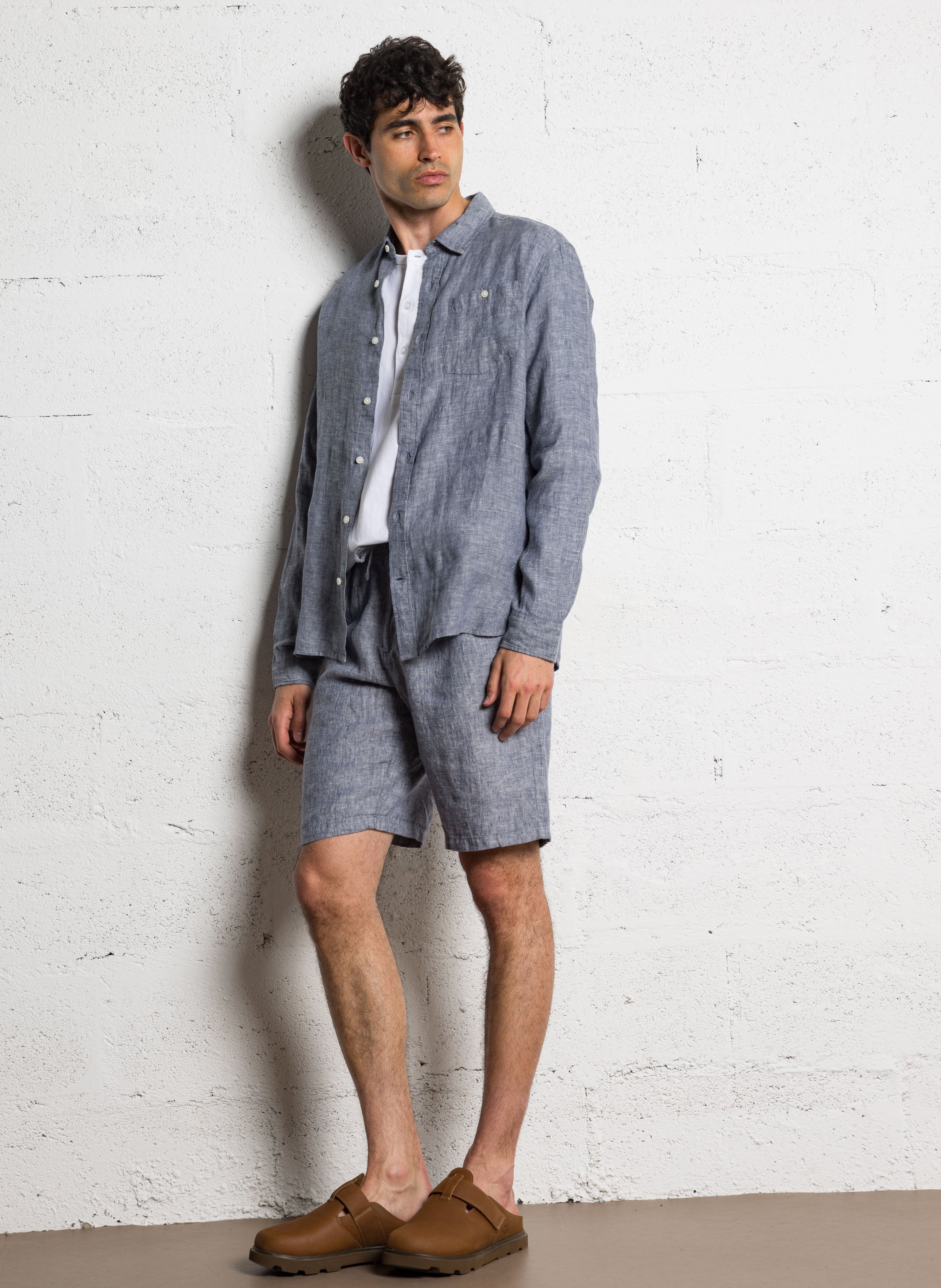 Chemise regular-fit en lin  KNOWLEDGE COTTON APPAREL Bleu