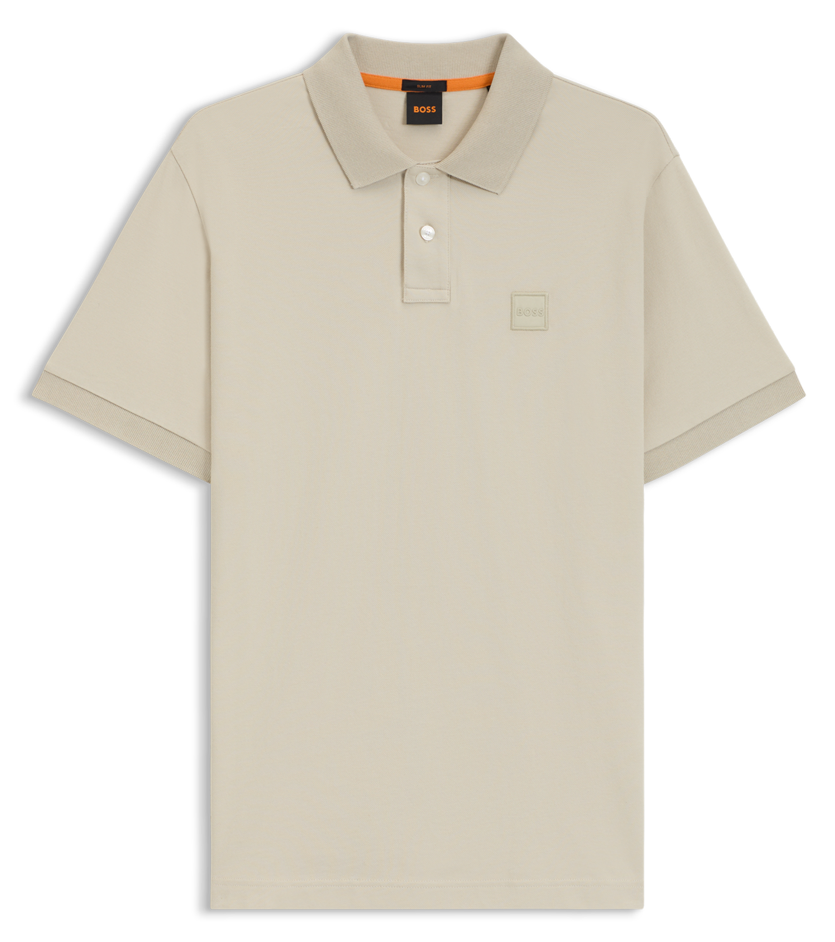 Slim-fit cotton-blend polo shirt BOSS Beige