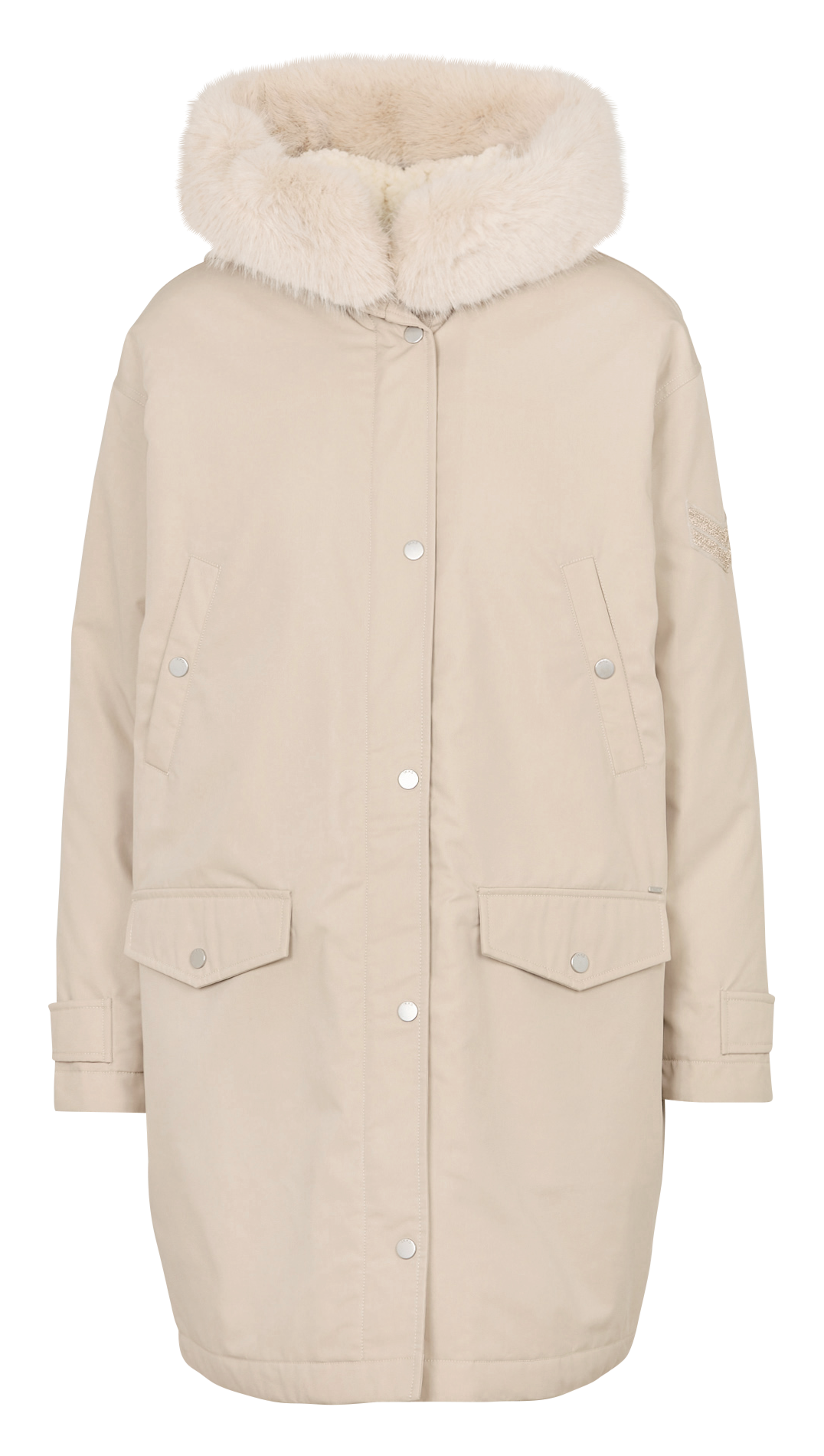 Oversized cotton blend parka IKKS Beige