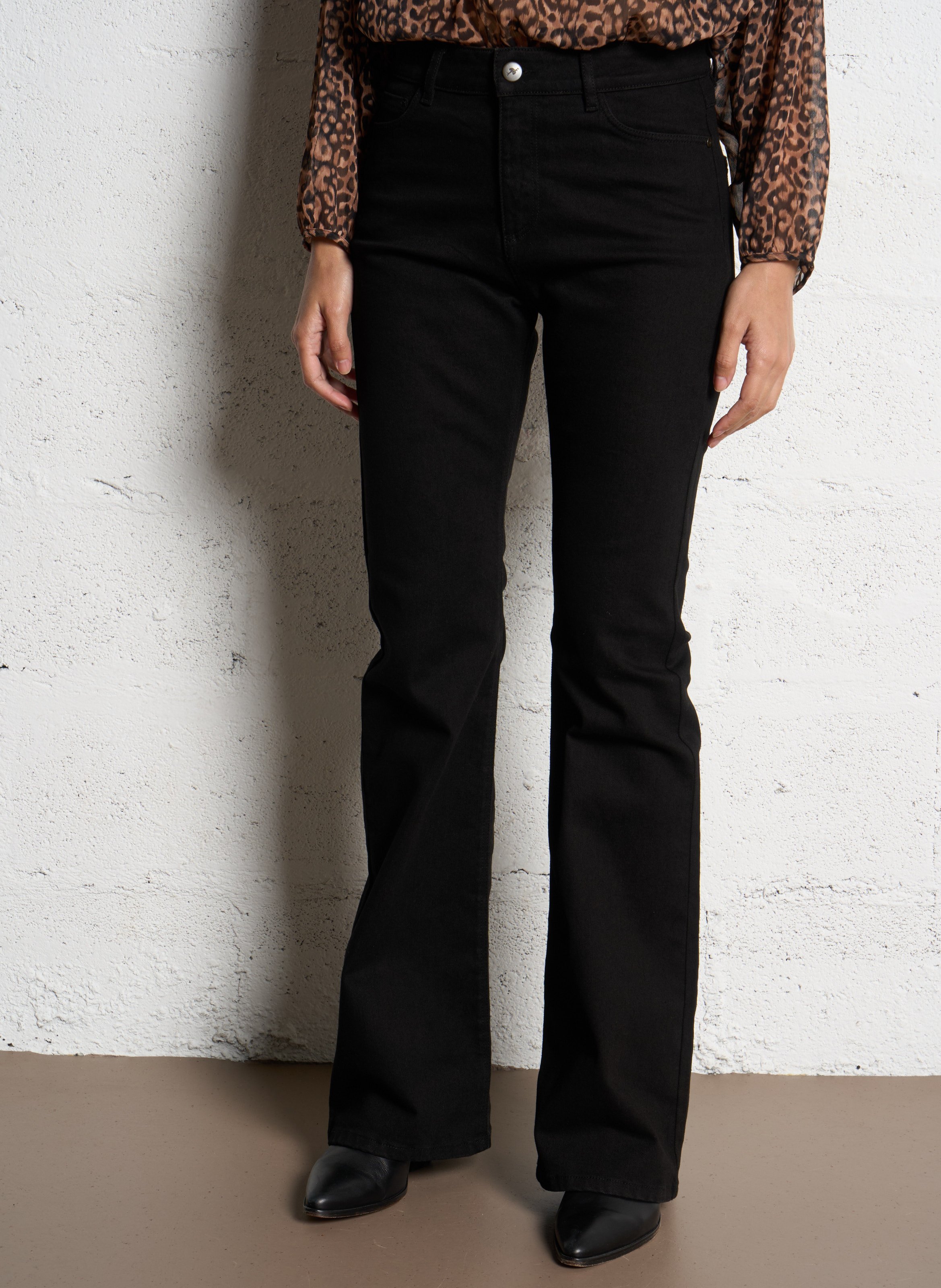 Jean flare en coton mélangé ONE STEP Noir