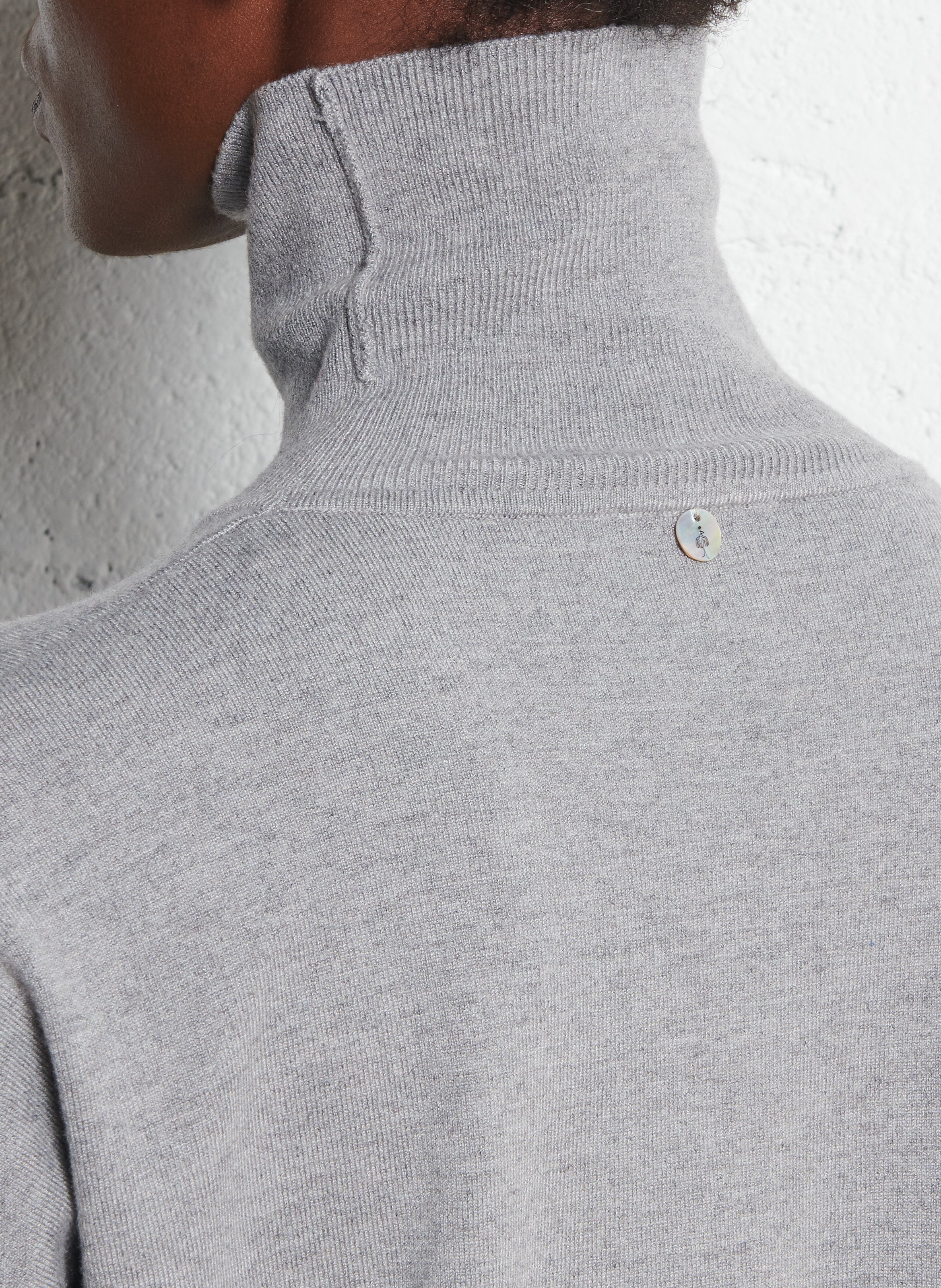 Pull oversize col roulé  ONE STEP Gris