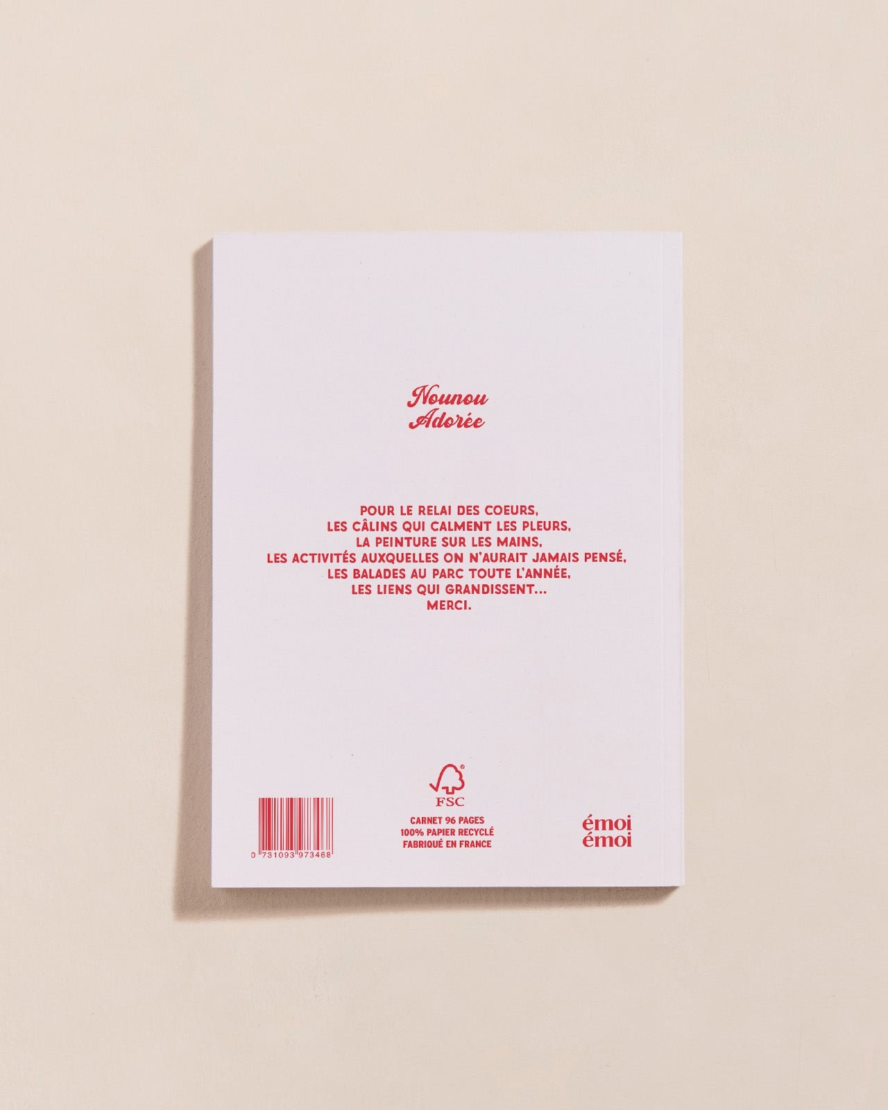 Le carnet nounou adorée EMOI EMOI Blanc