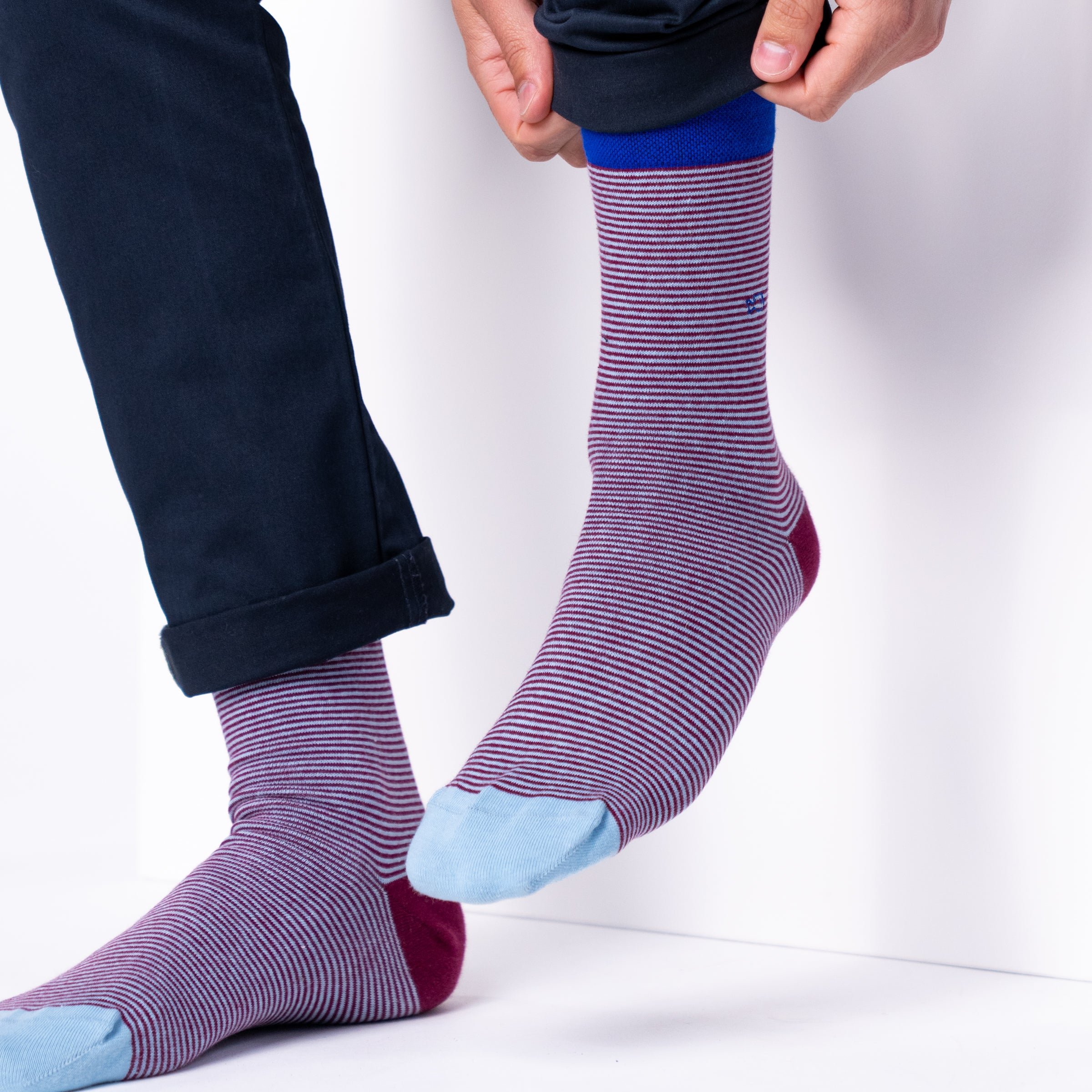 Striped combed cotton socks BILLYBELT Red