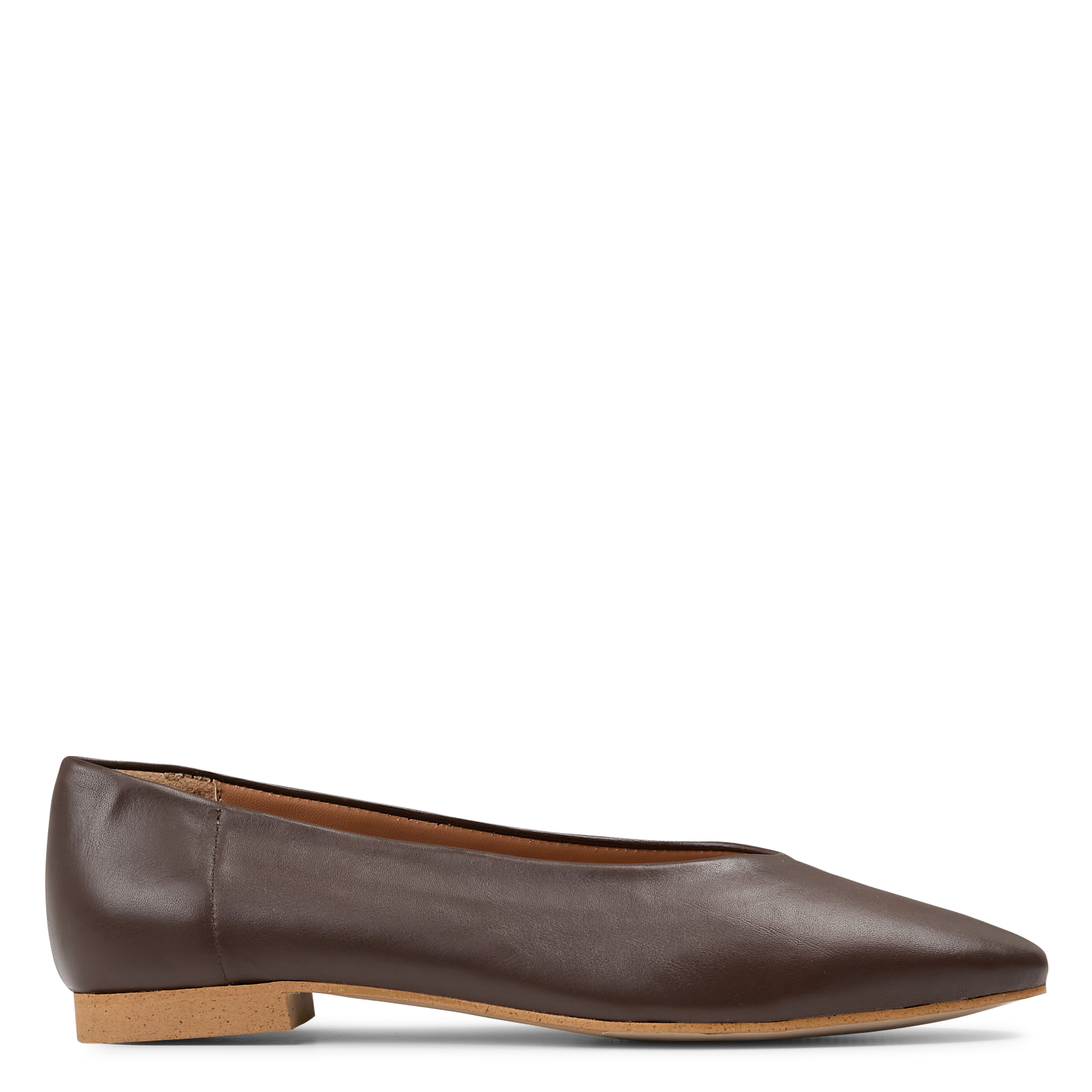 Flat leather ballet pumps MAISON 123 Brown