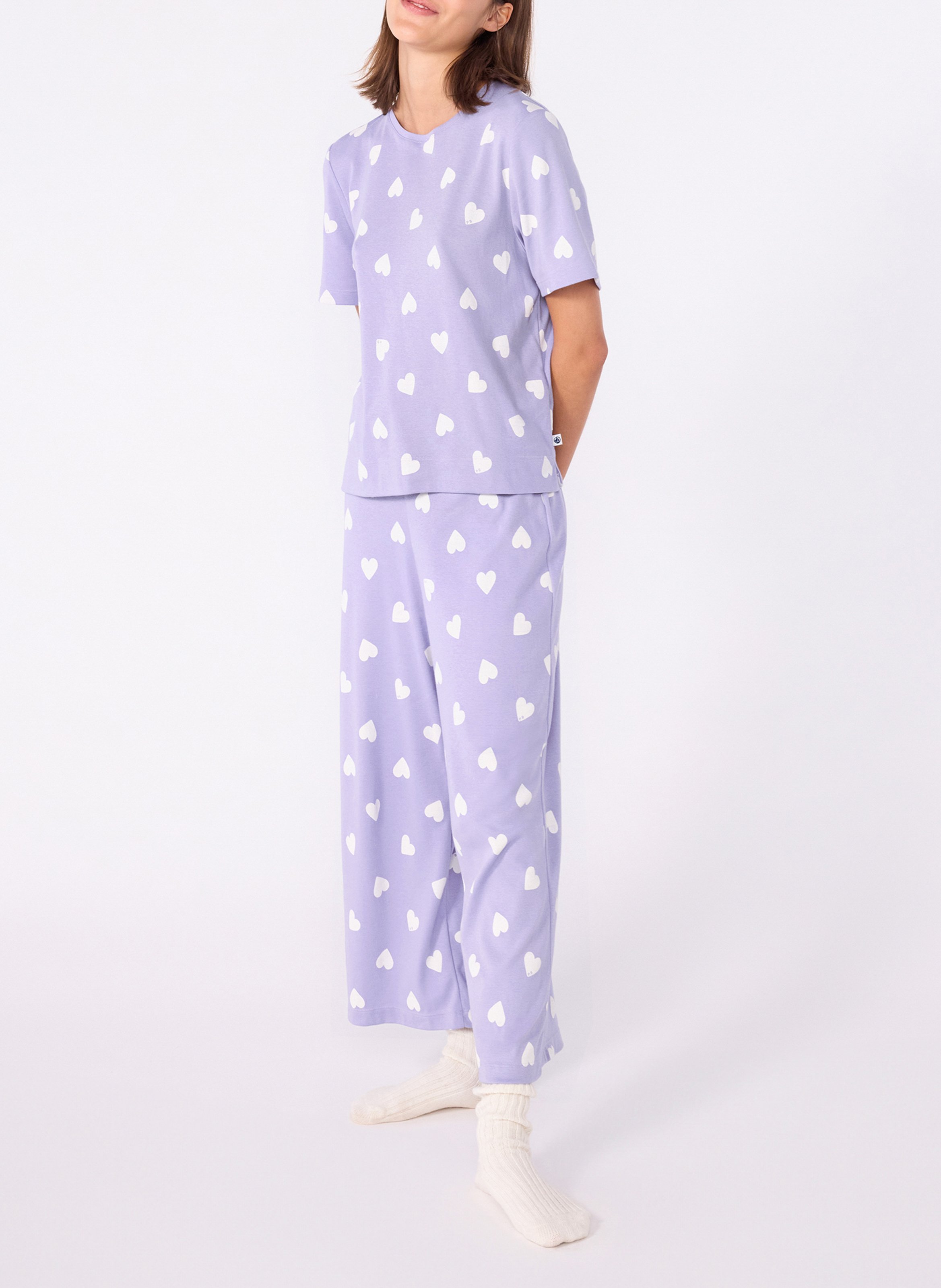 Tweedelige, katoenen pyjama met print PETIT BATEAU Violet