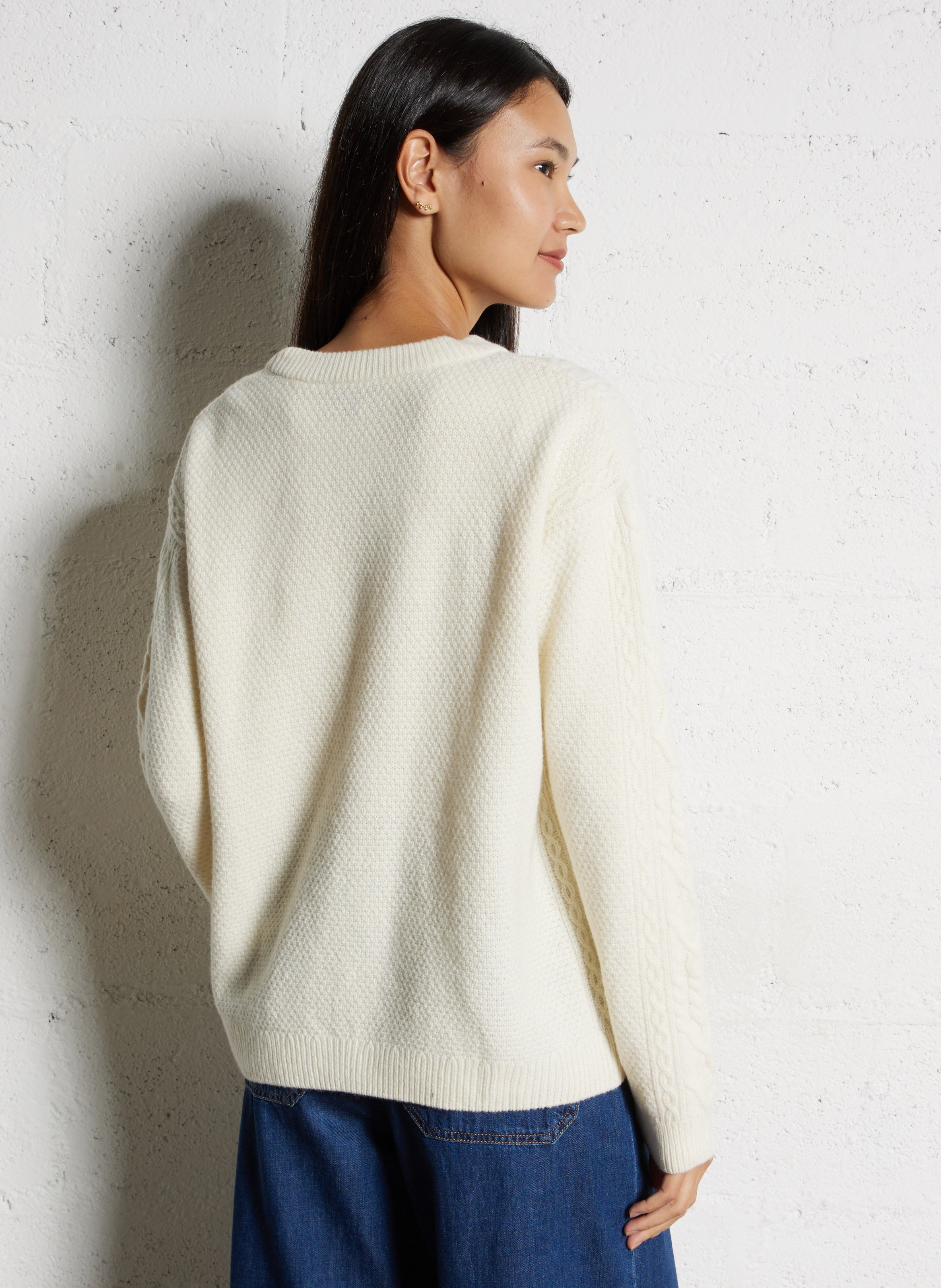 Pull droit en laine mélangée ARMOR LUX Beige