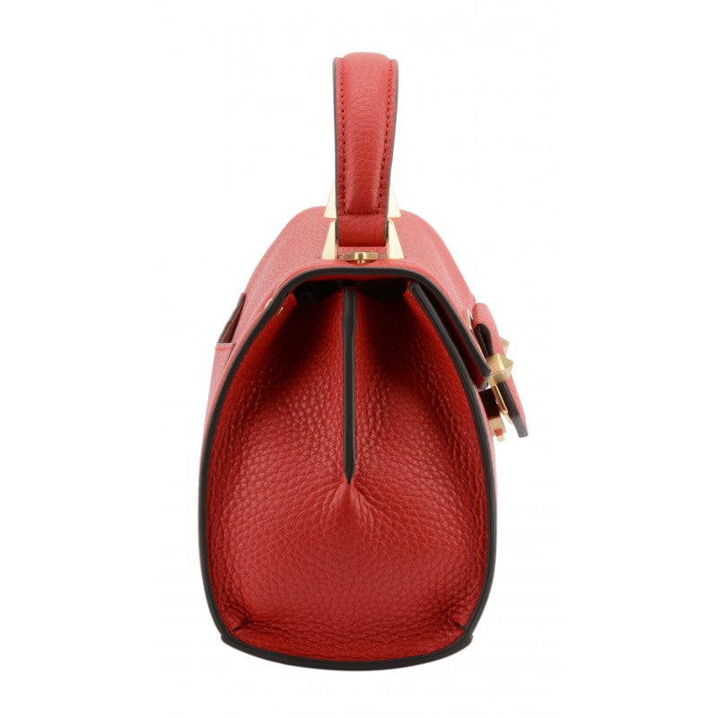 Handbag - cowhide leather POURCHET Red